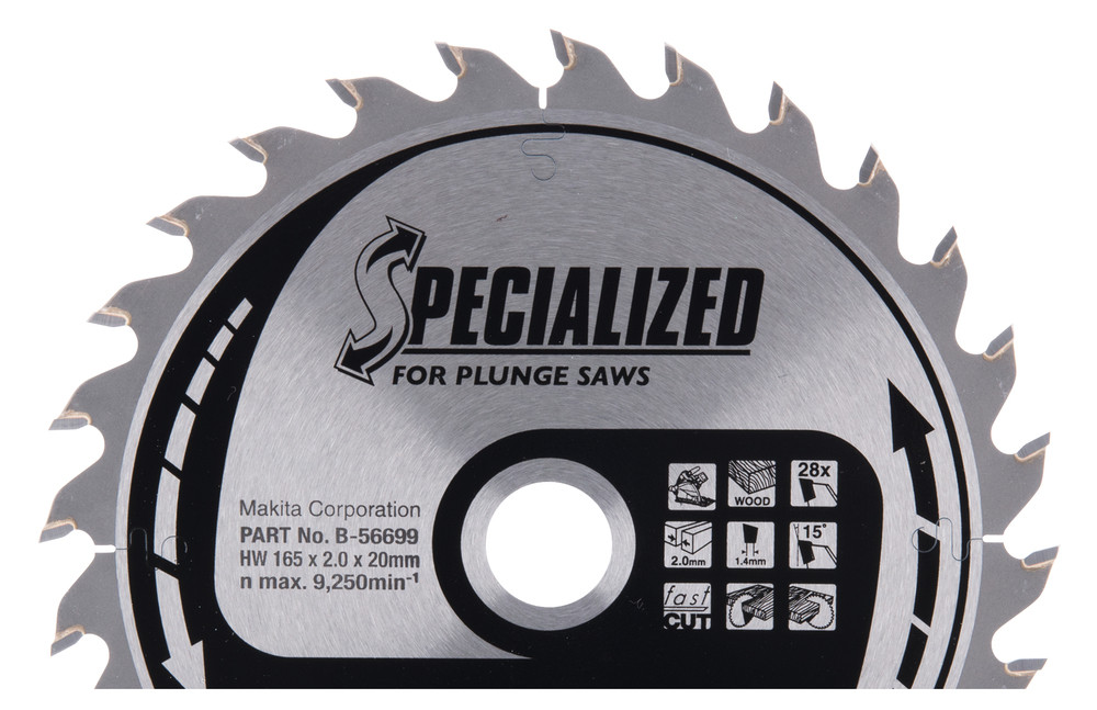 Lames carbures ''Specialized'' pour bois, pour scies plongeantes à batterie Makita