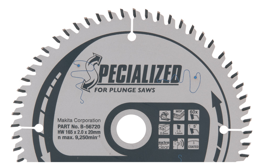 Lames carbures ''Specialized'' pour MDF, pour scies plongeantes à batterie Makita