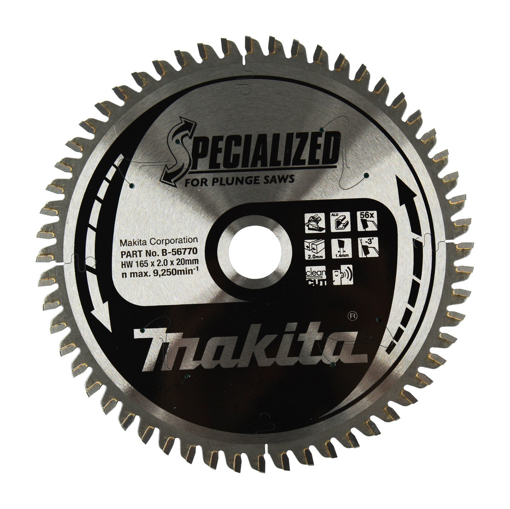 Lame de scie circulaire, alliage T.C.T spécialisé, 165 x 20 mm, 56 dents Makita