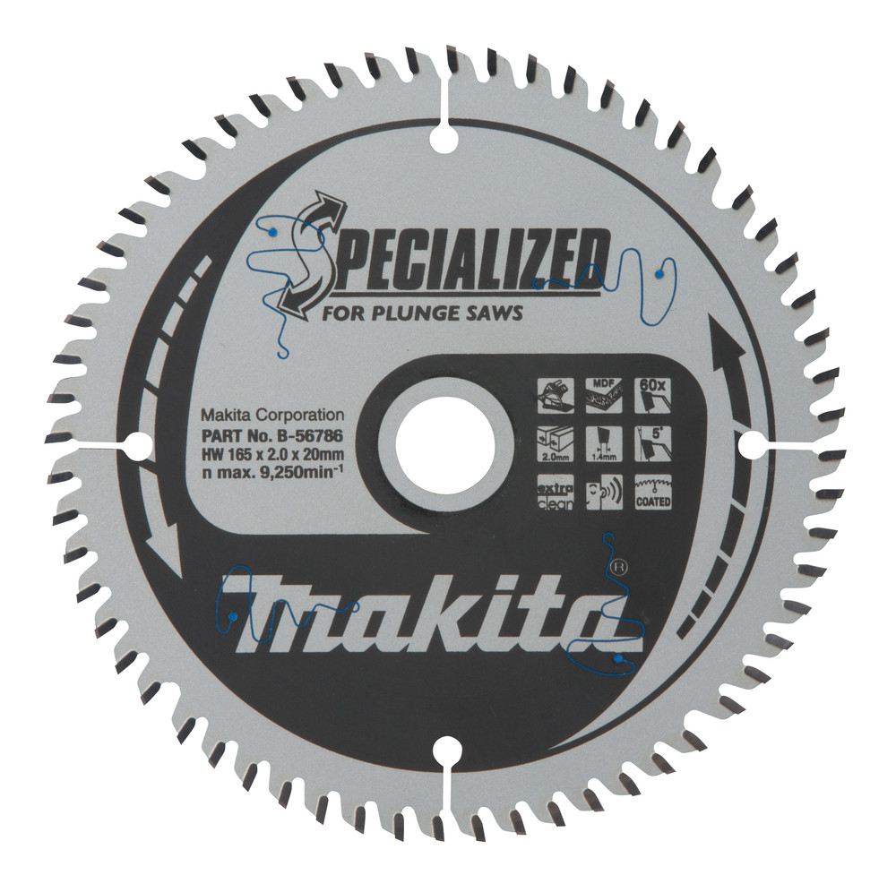 Lame de scie circulaire, alliage T.C.T spécialisé, 165 x 20 mm, 60 dents Makita