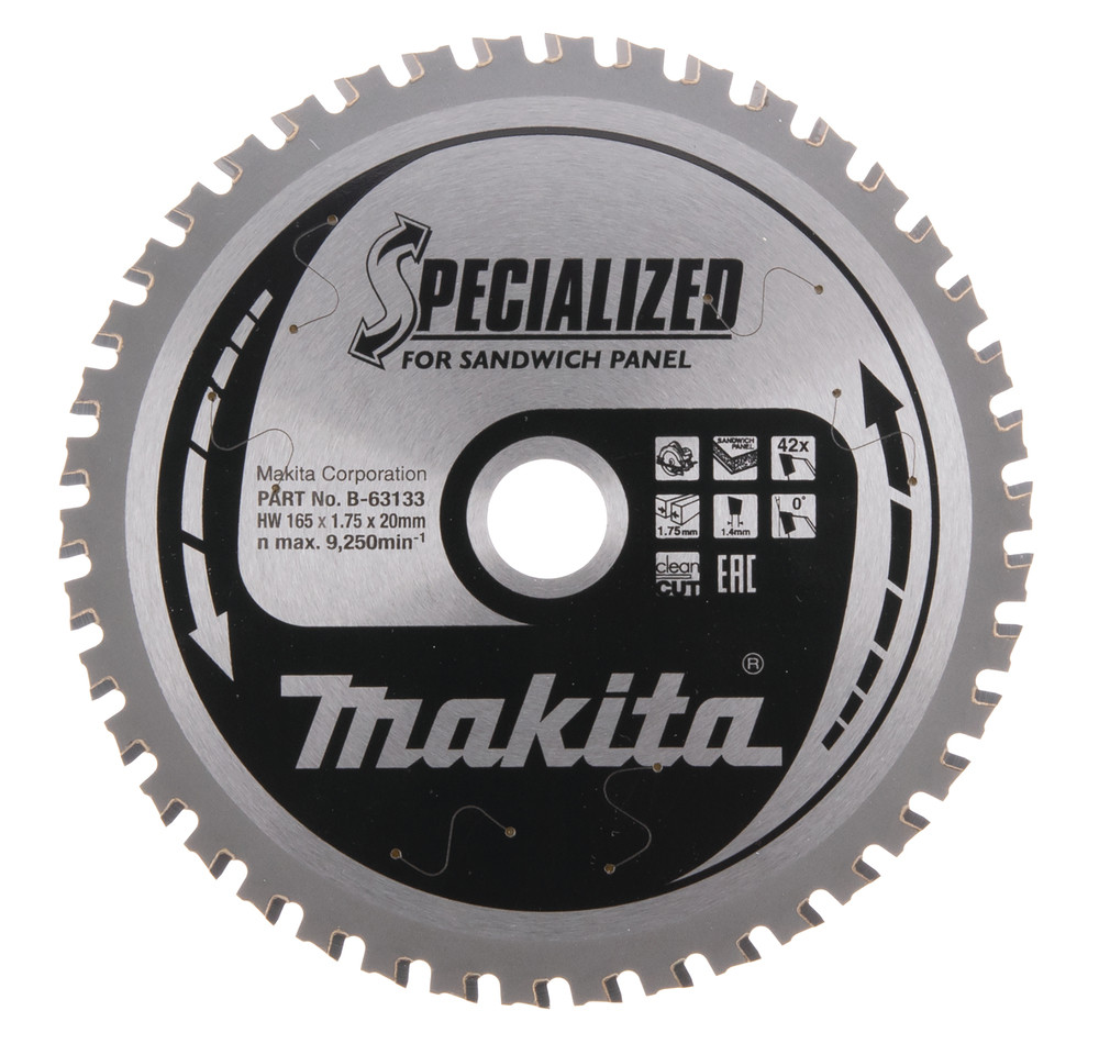 Lames carbures ''Specialized'' panneaux sandwichs, pour scies circulaires Makita