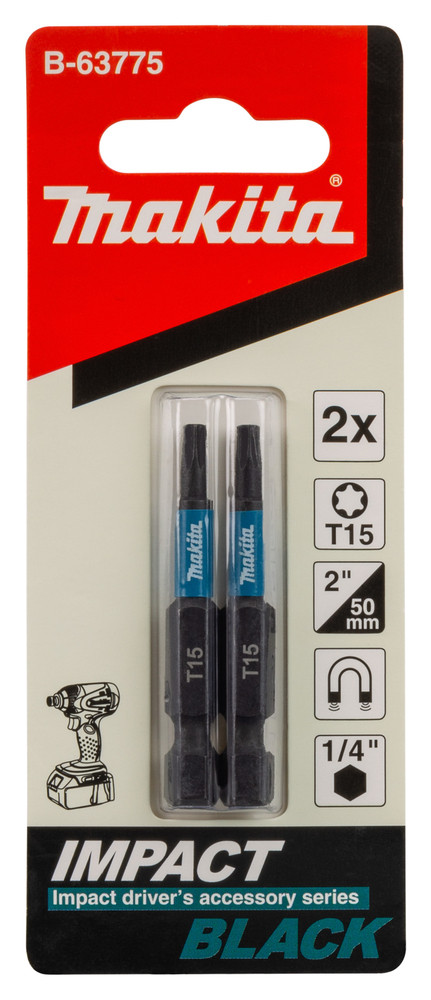 Embouts Impact Black 50 mm TORX® (T), Hexa 1/4'' Makita