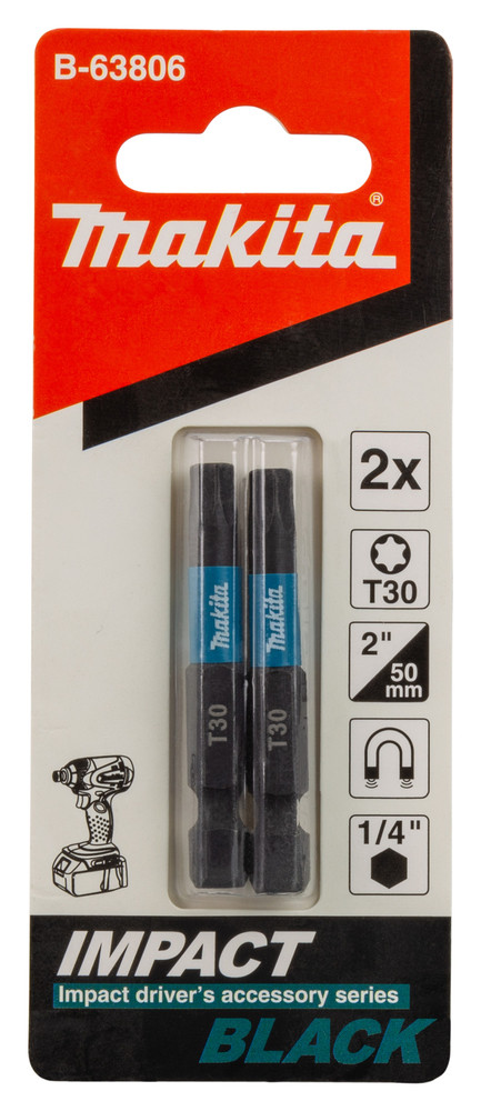 Embouts Impact Black 50 mm TORX® (T), Hexa 1/4'' Makita