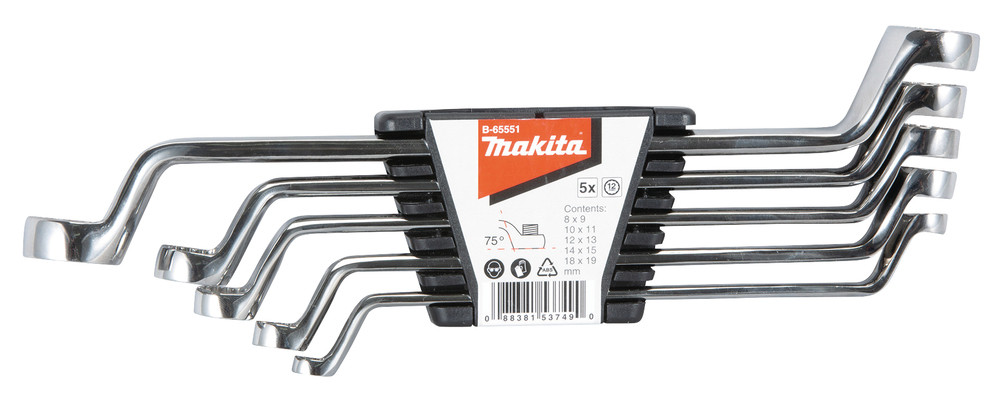 Jeu de clés polygonales contre-coudées Makita