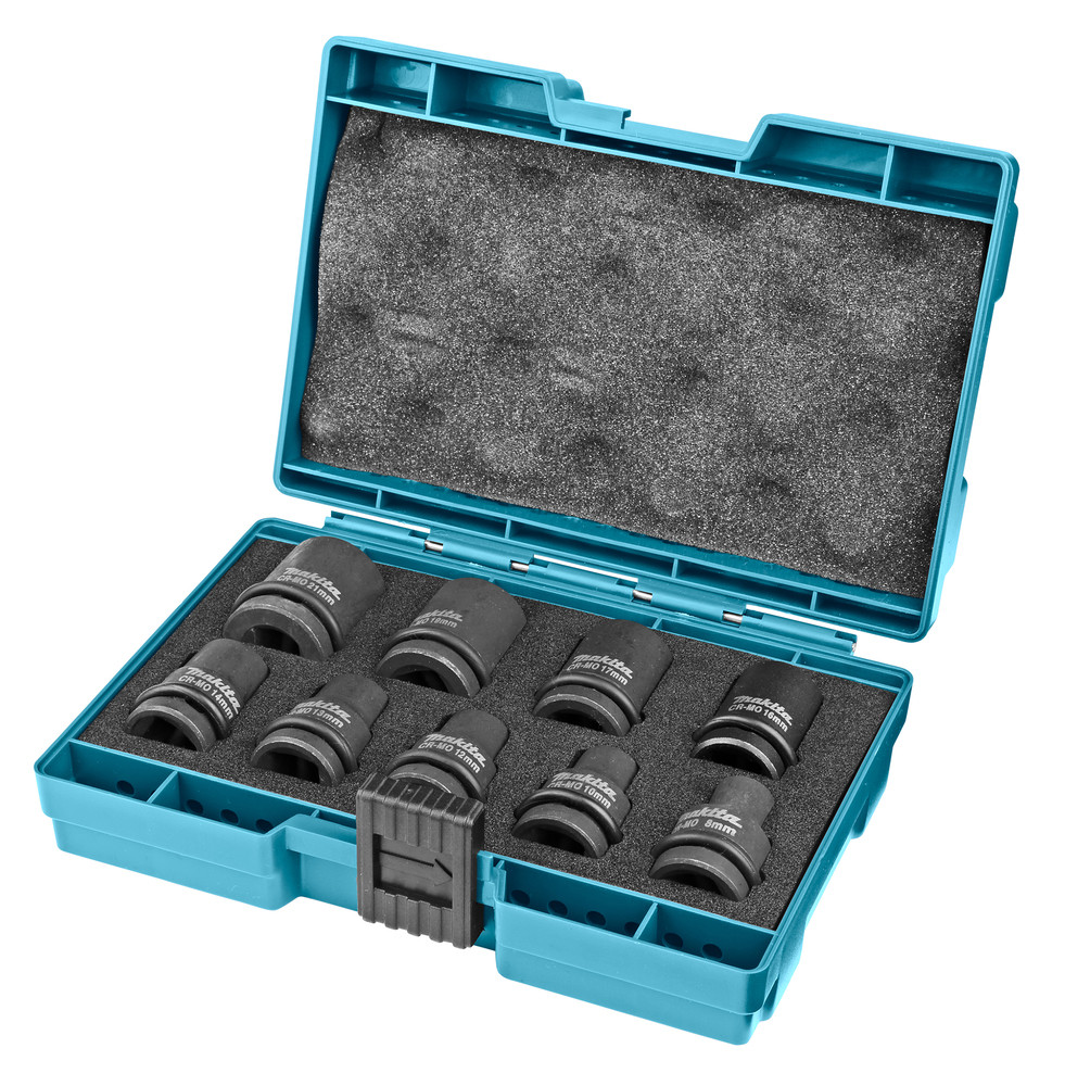 Coffrets 9 douilles pour boulonneuses a choc 1/2'' Makita