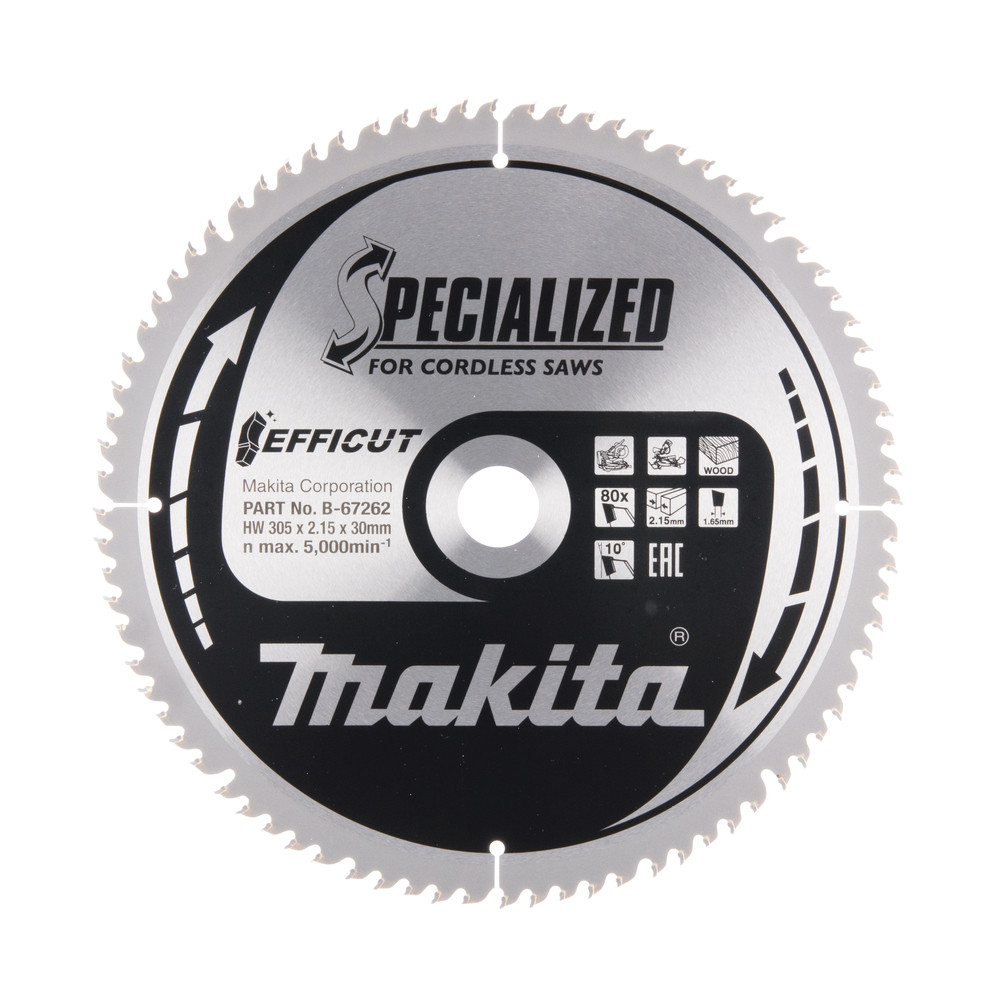 Lame de scie circulaire, T.C.T Efficut, 305 x 30 mm, 80 dents Makita