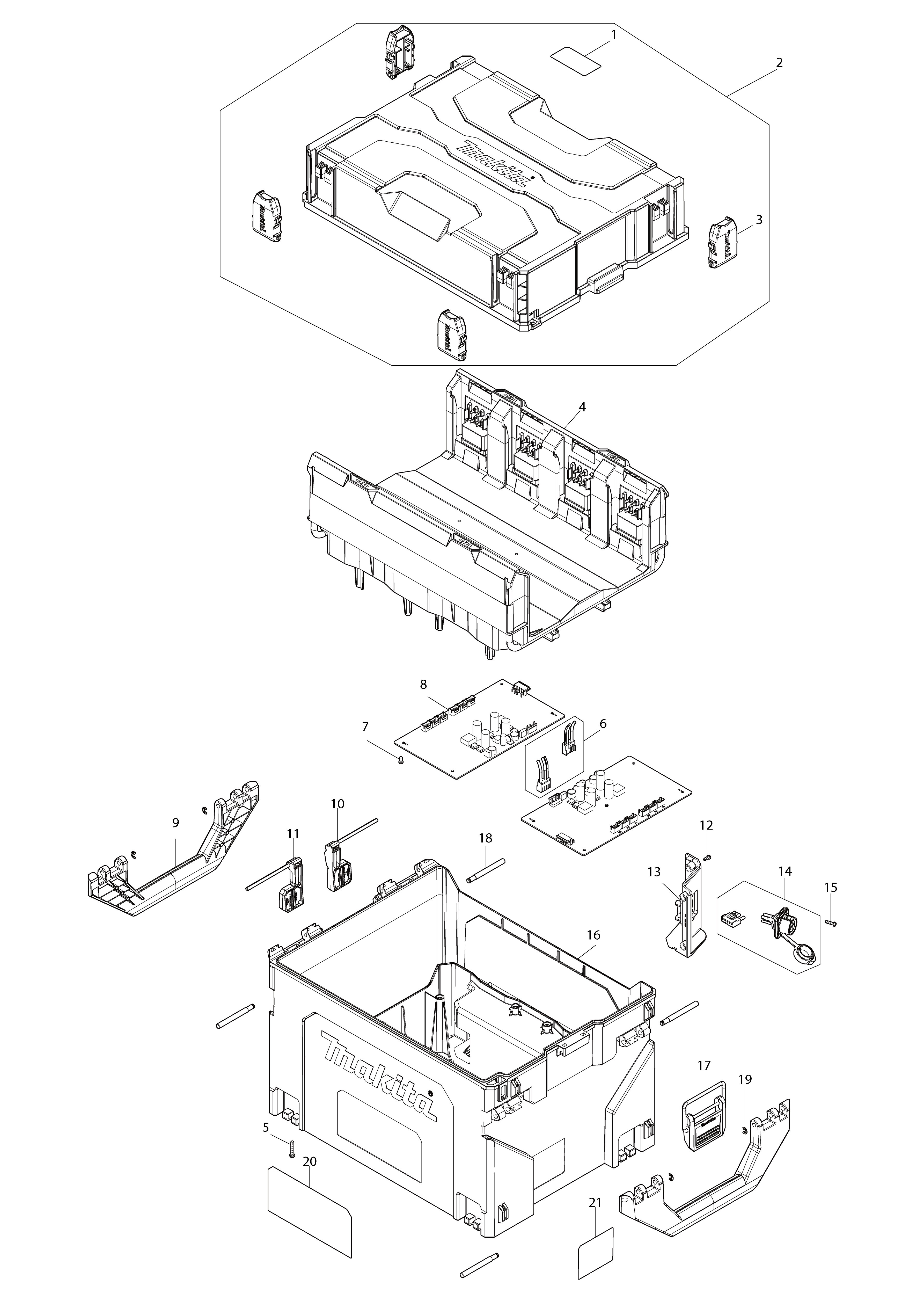 Vue éclatée Makita BCC01#01