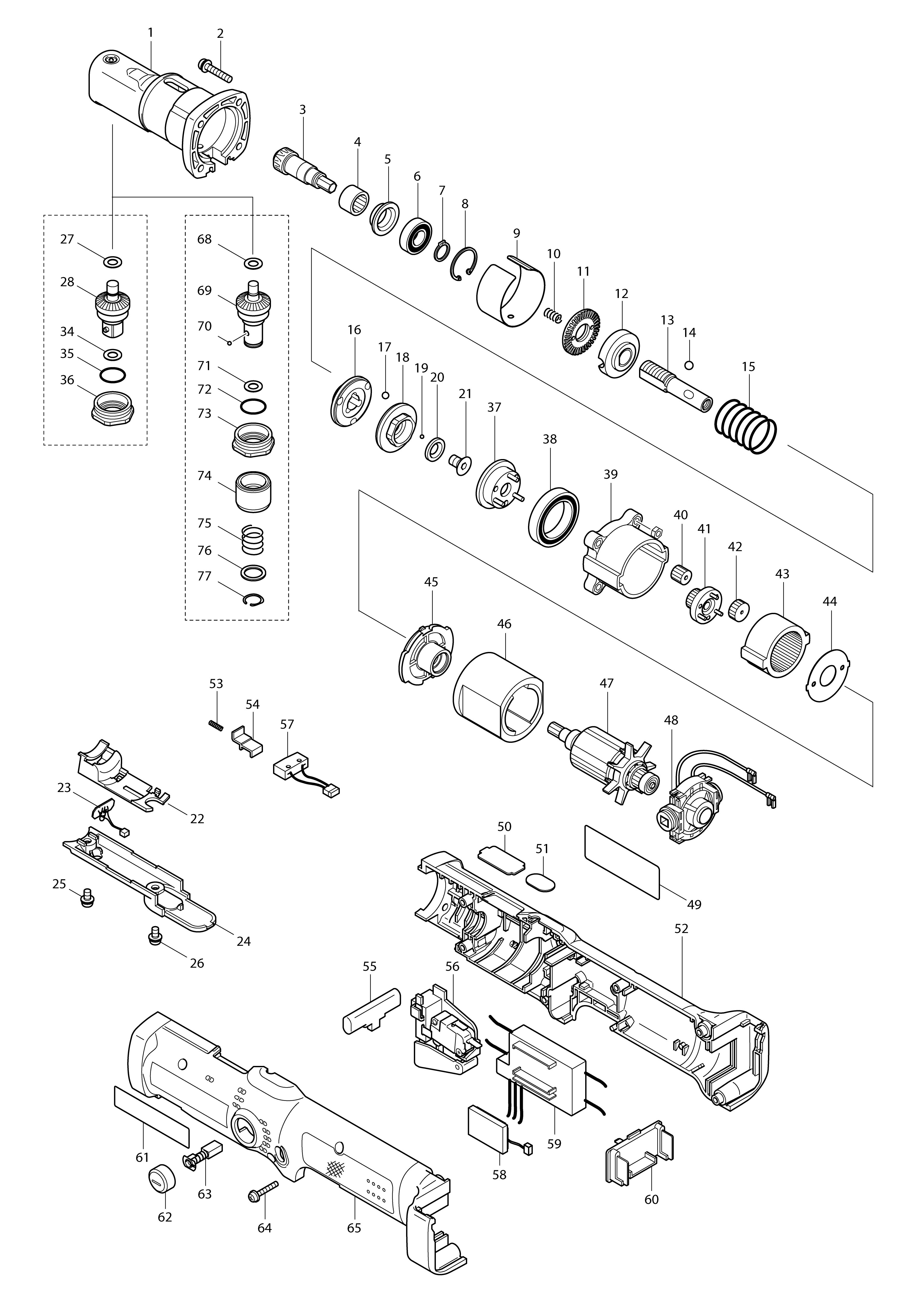 Vue éclatée Makita BFL080F#01