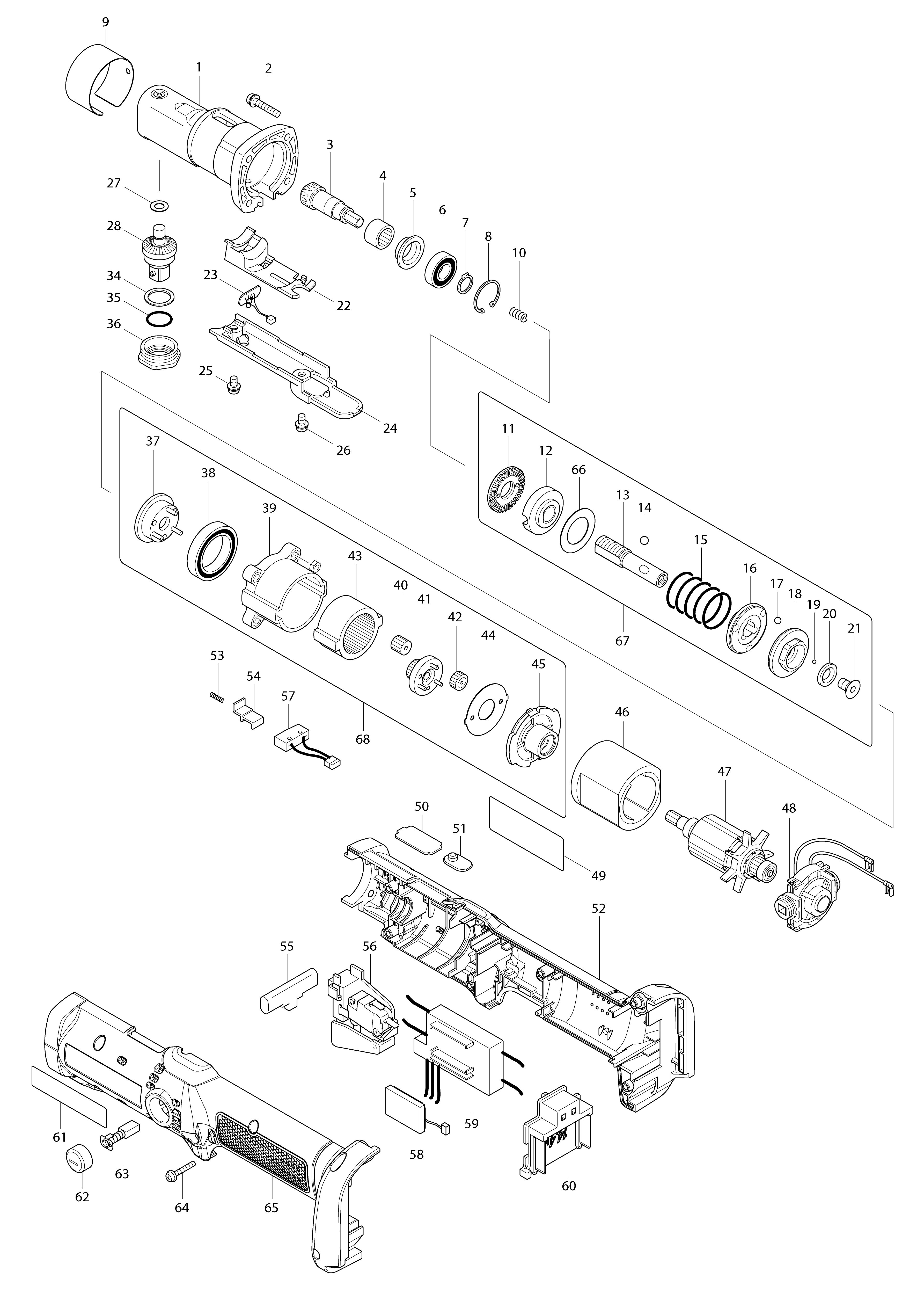 Vue éclatée Makita BFL202F#01