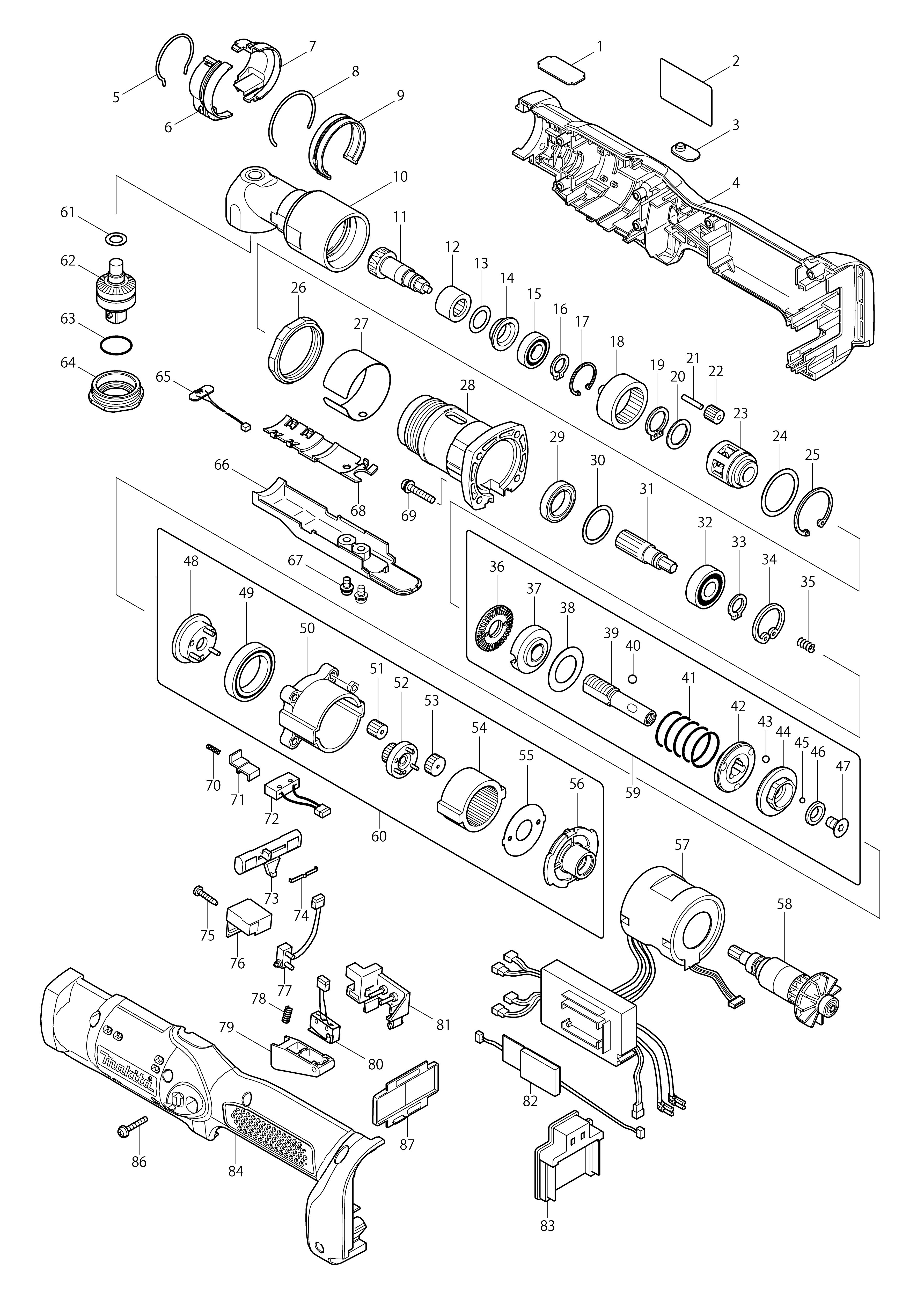 Vue éclatée Makita BFL301F#01