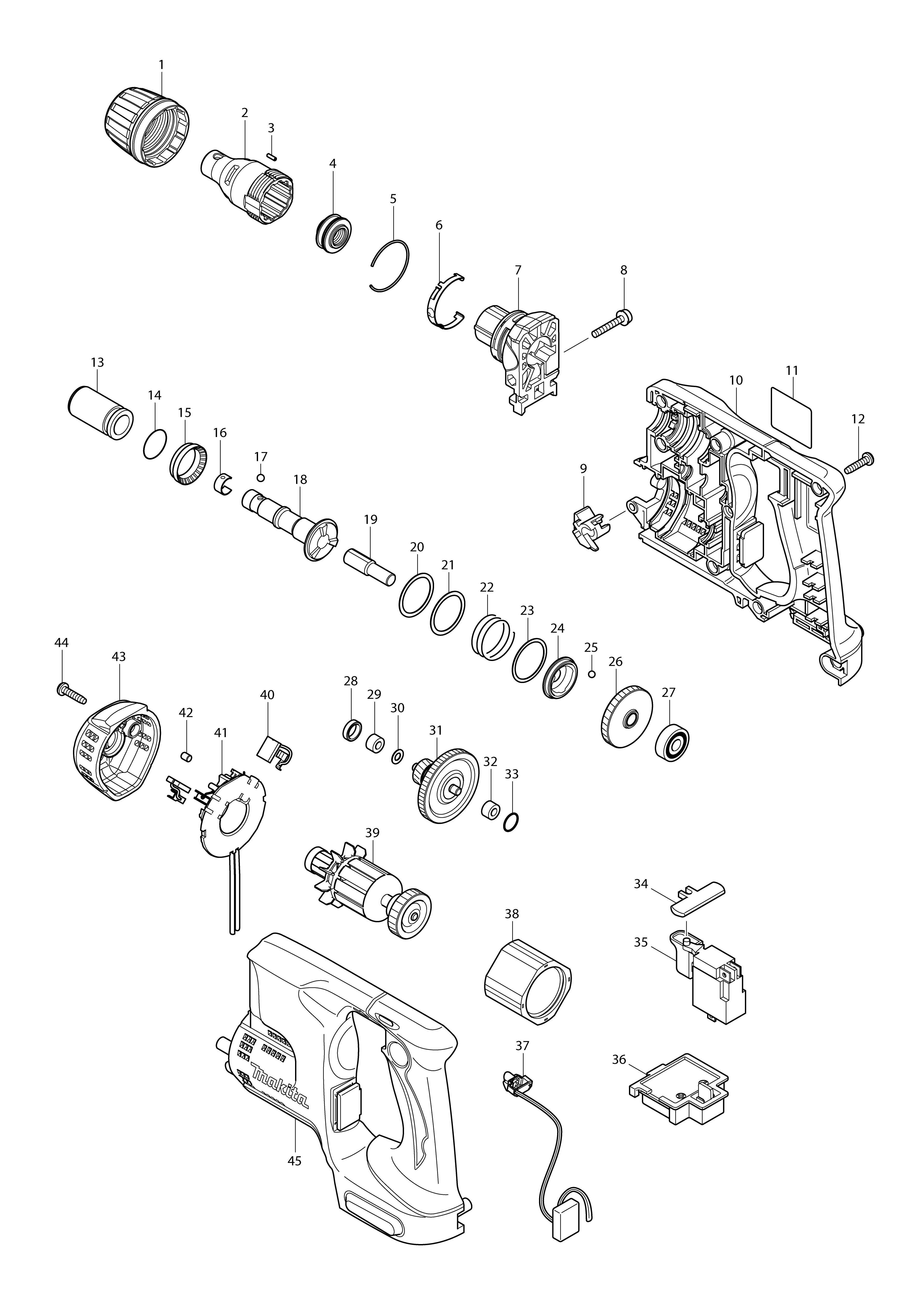 Vue éclatée Makita BFS440#01