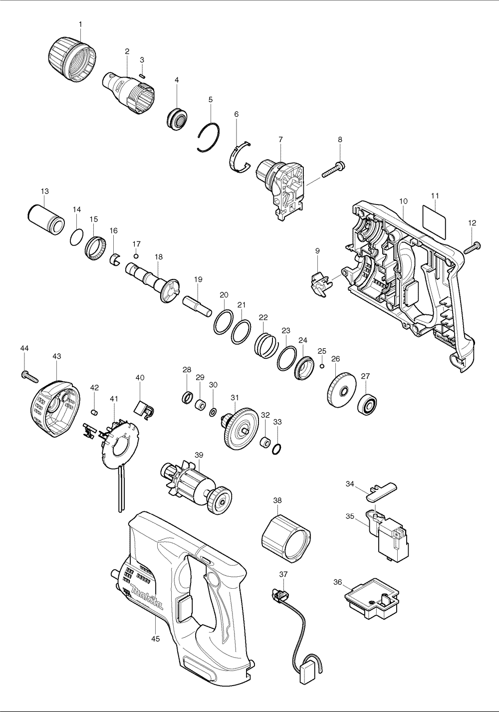 PIECES DETACHEES VISSEUSE PLAQUE DE PLATRE MAKITA BFS450RFE