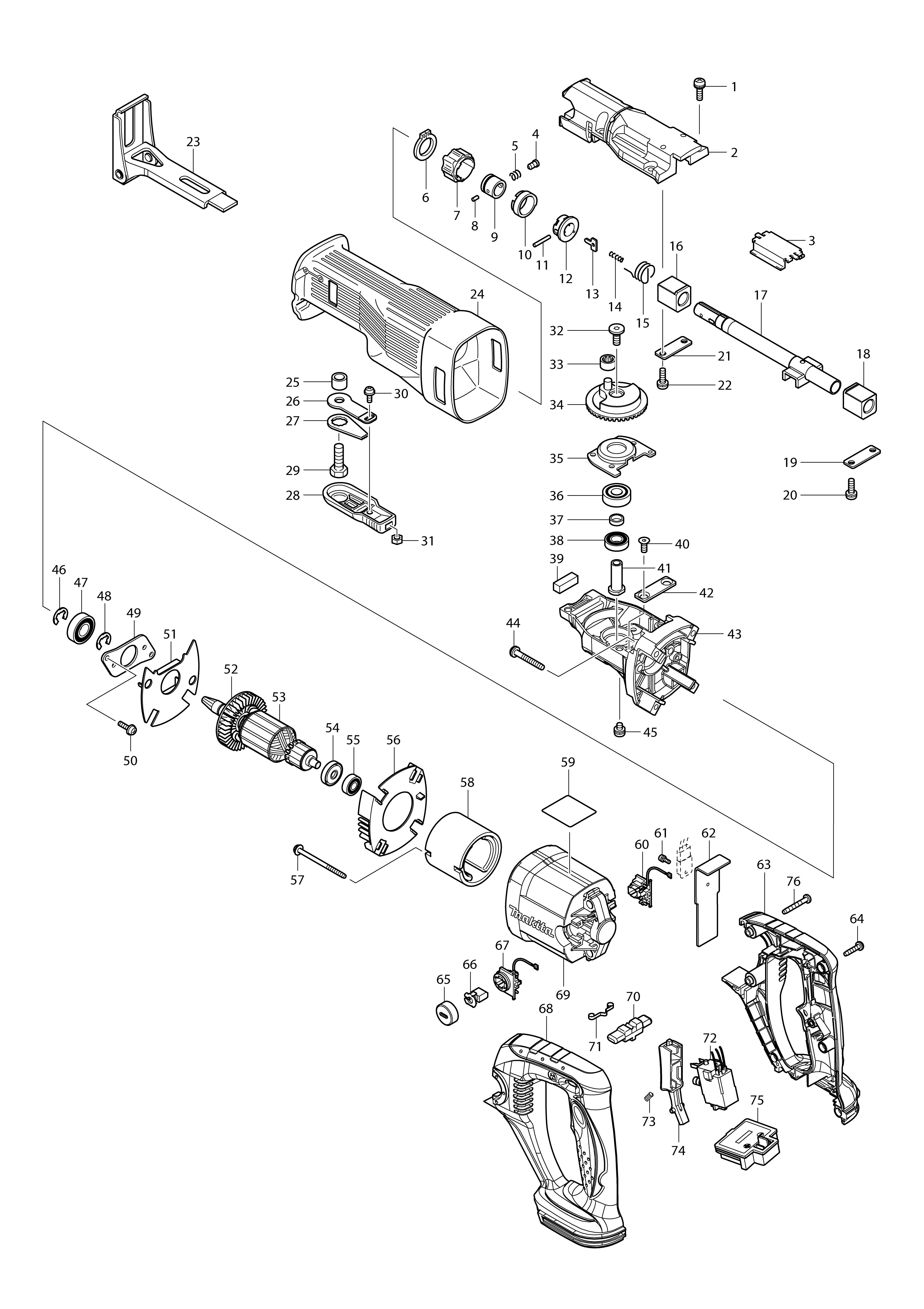 Vue éclatée Makita BJR141#01