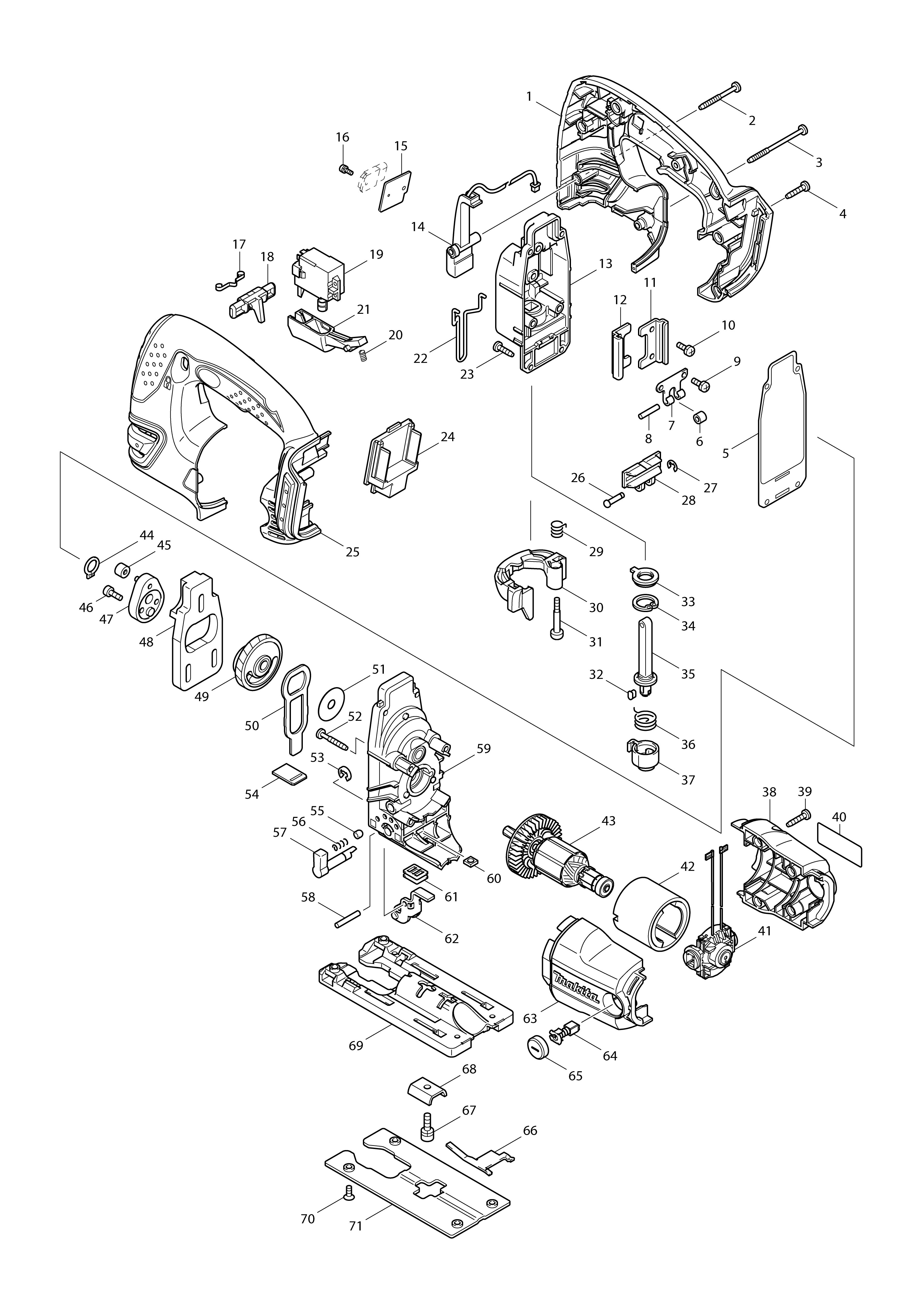 Vue éclatée Makita BJV140#01