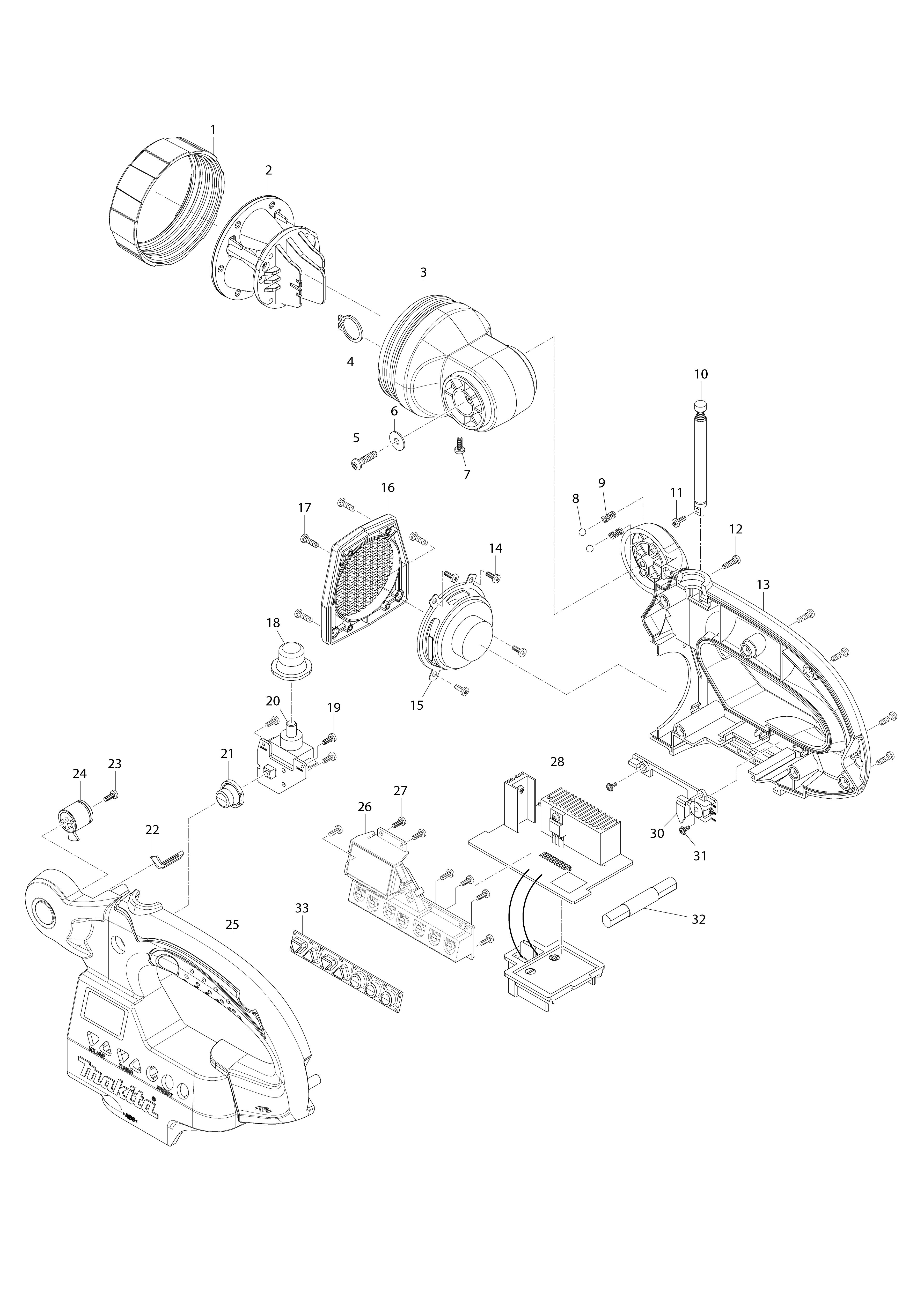 Vue éclatée Makita BMR050#01