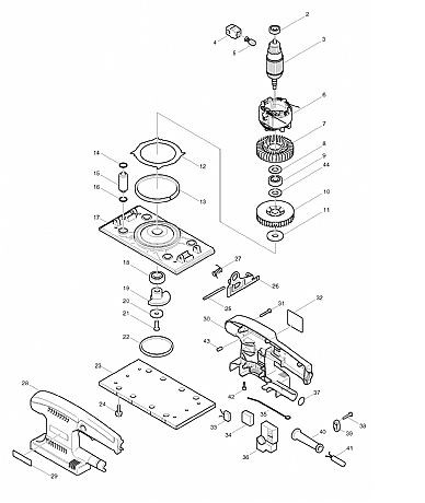 PIECES  DETACHEES PONCEUSE VIBRANTE MAKITA BO3700