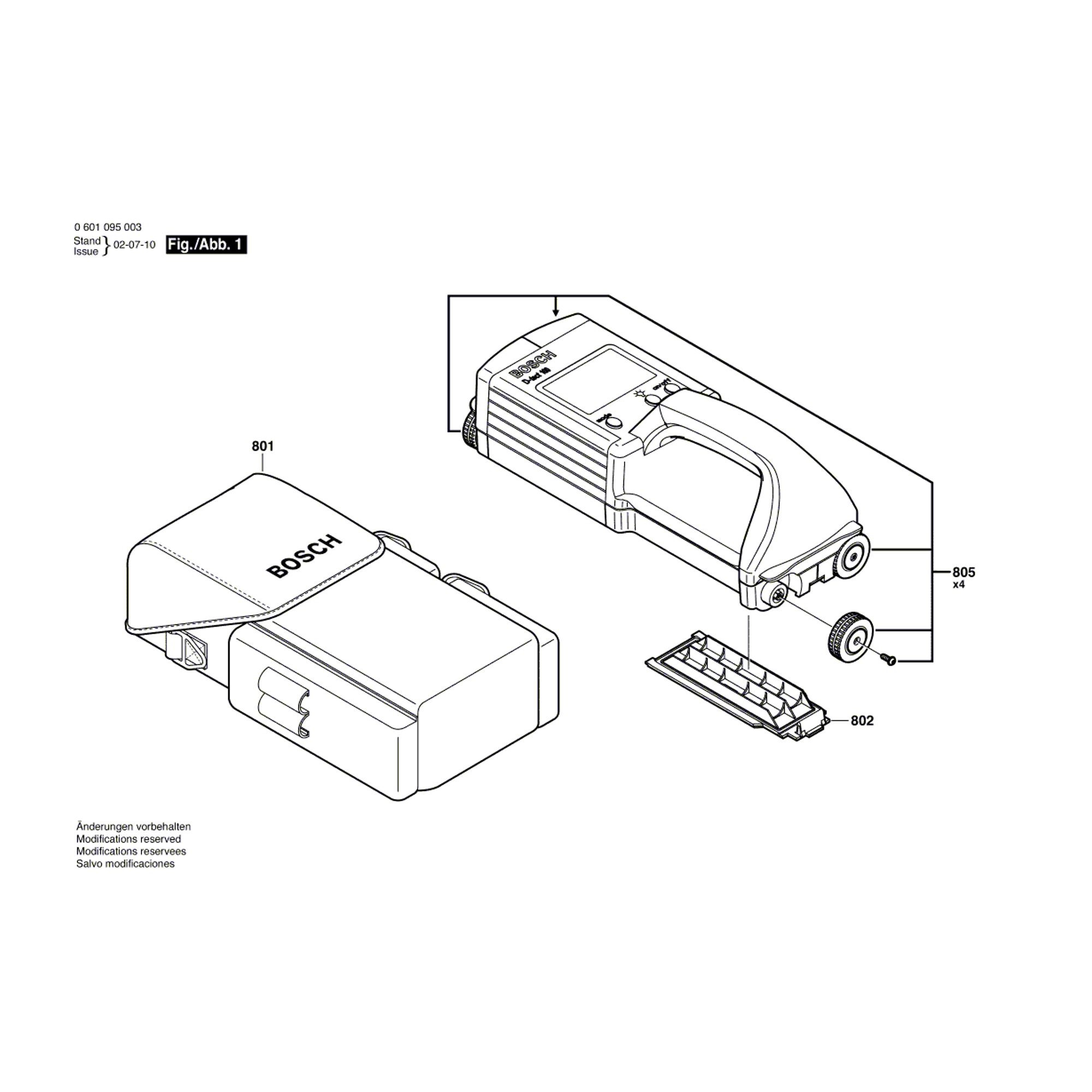 Vue éclatée Bosch D-tect100concrete 0601095100 #01