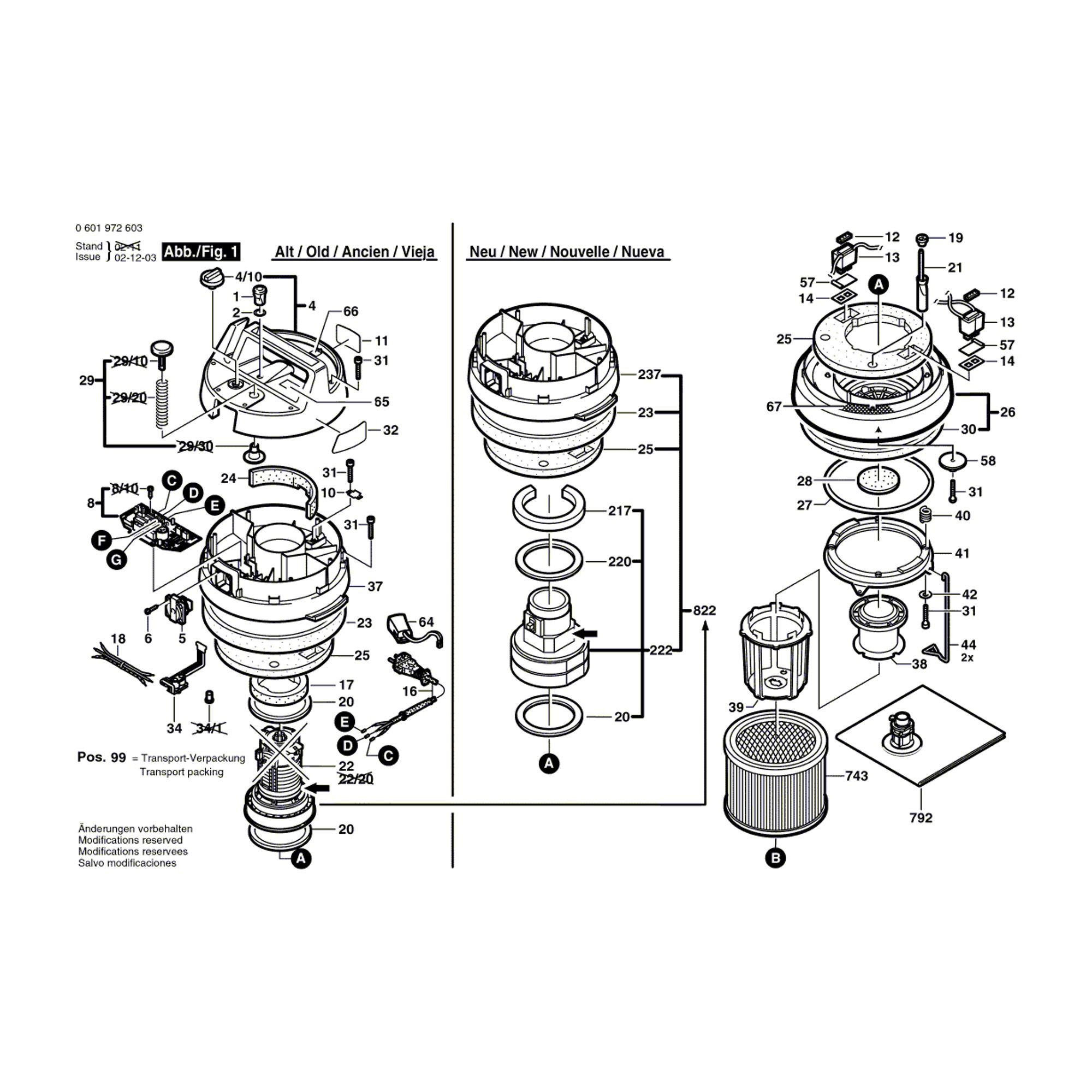Vue éclatée Bosch GAS10-50RFK 0601972603 #01