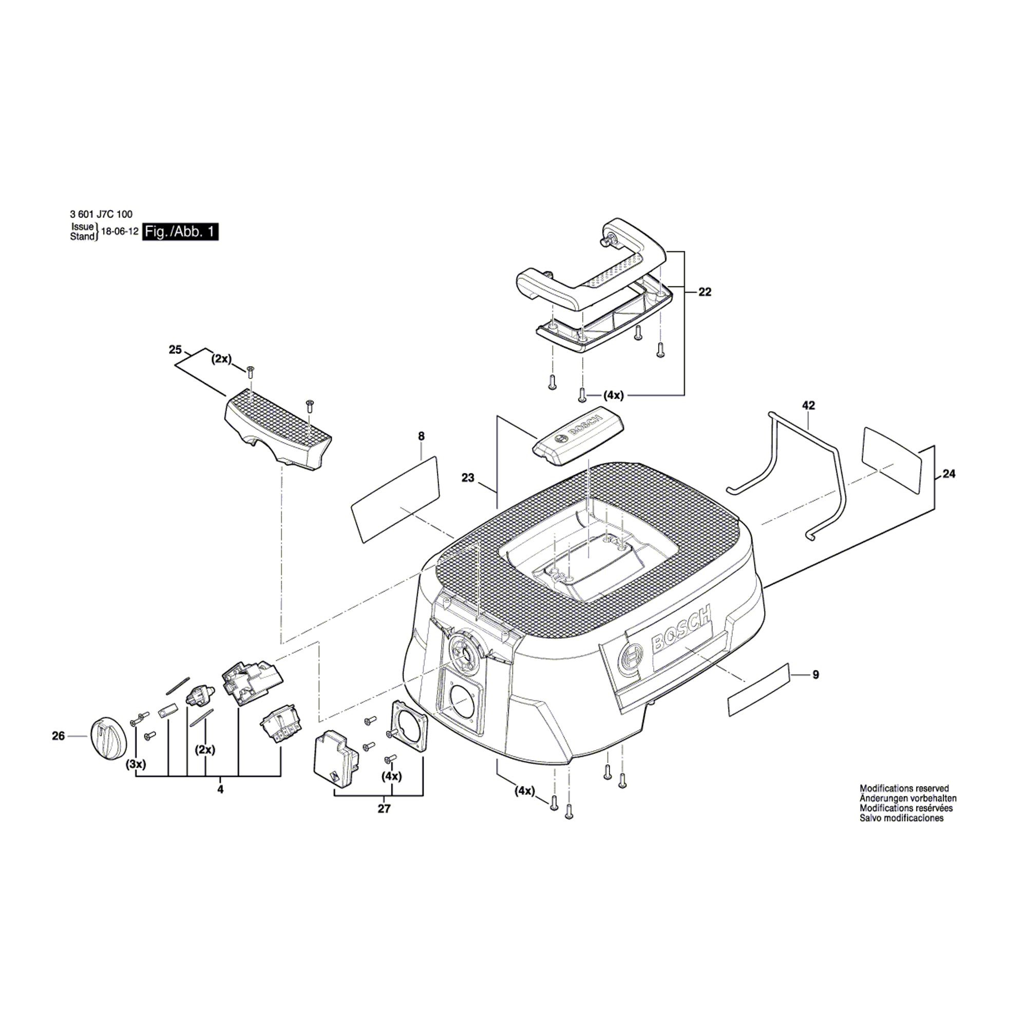 Vue éclatée Bosch GAS12-25PL 3601J7C100 #01