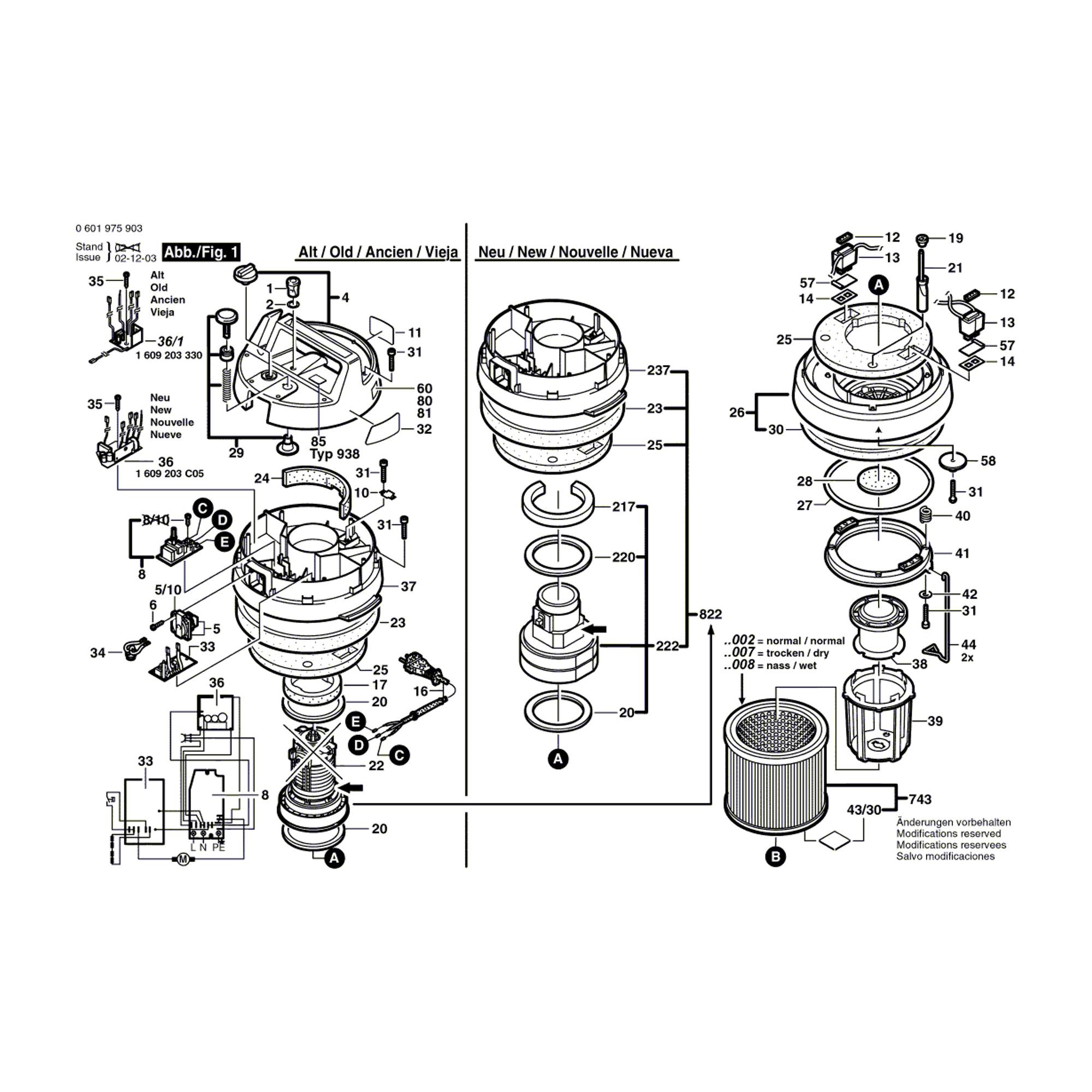 Vue éclatée Bosch GAS12-50RF 0601975903 #01