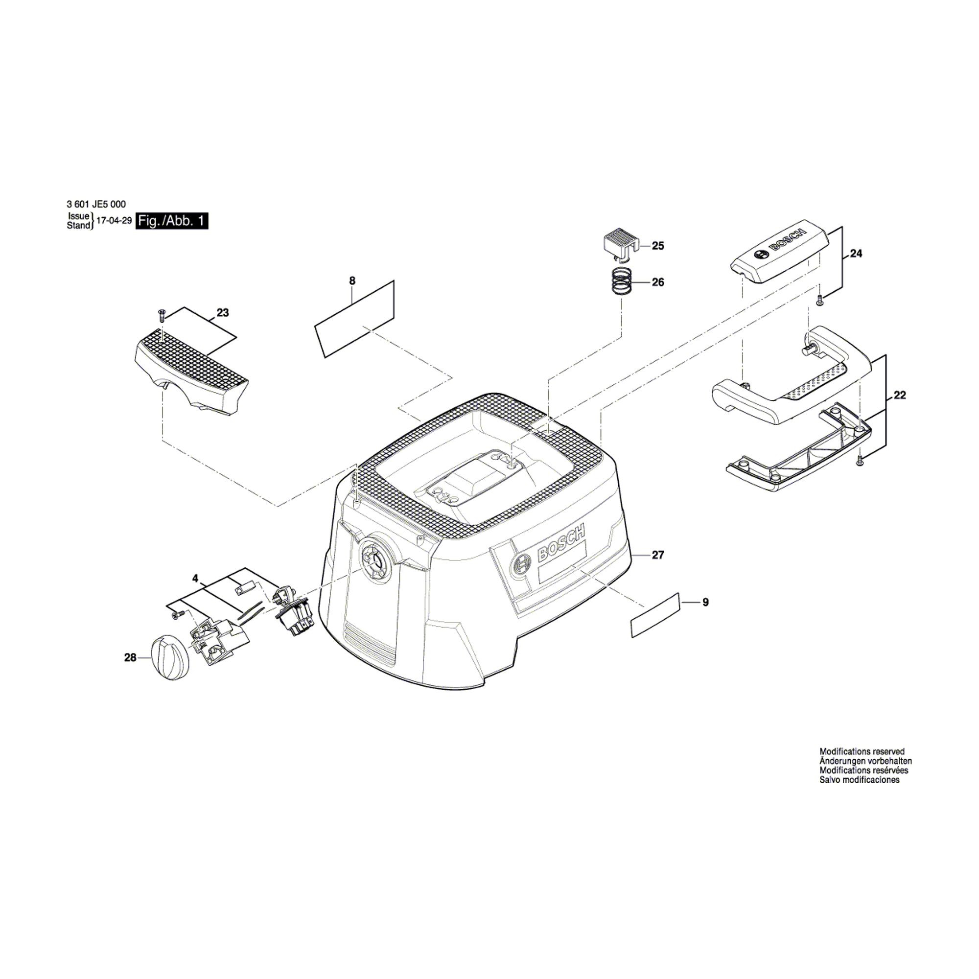 Vue éclatée Bosch GAS15 3601JE5000 #01