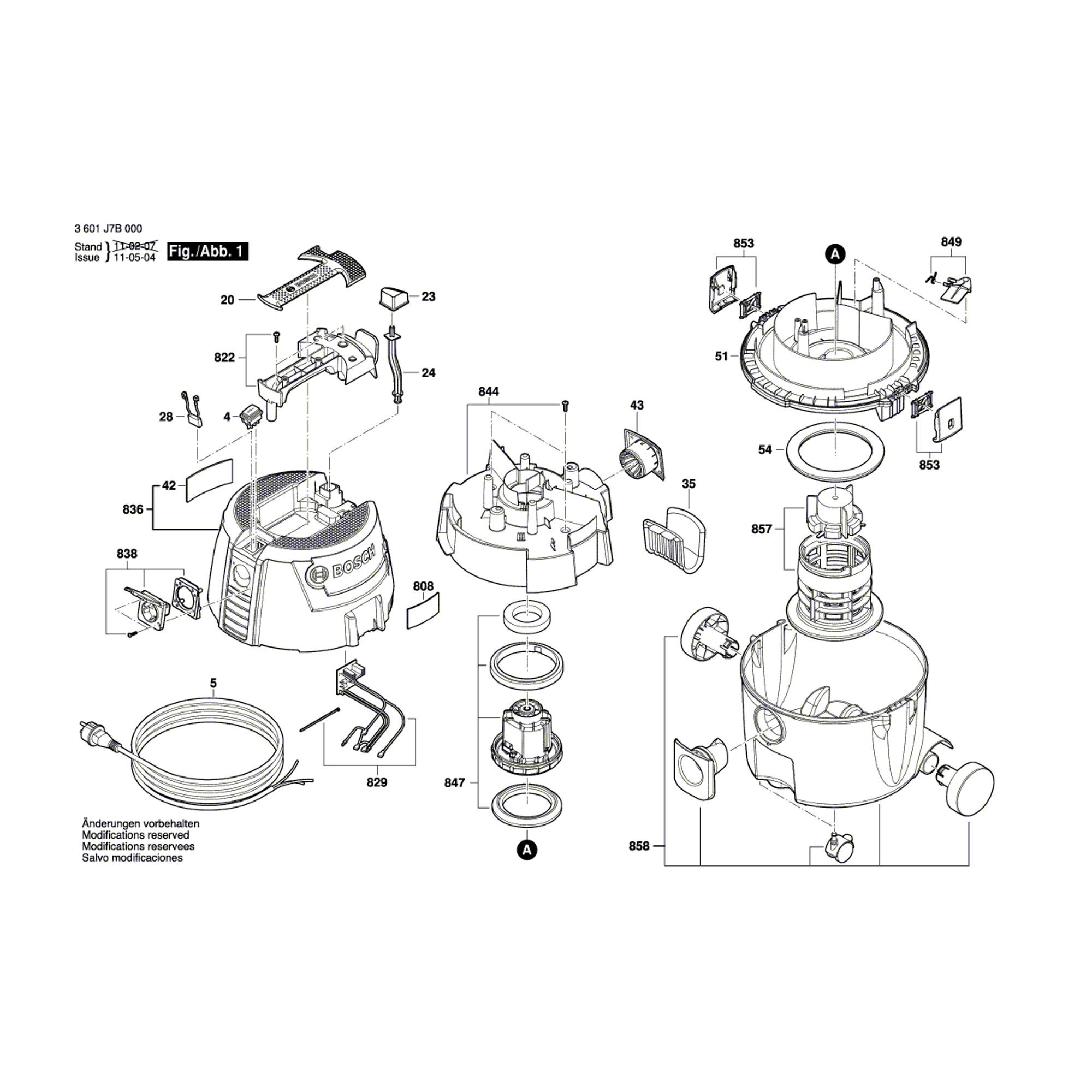 Vue éclatée Bosch GAS15L 3601J7B000 #01
