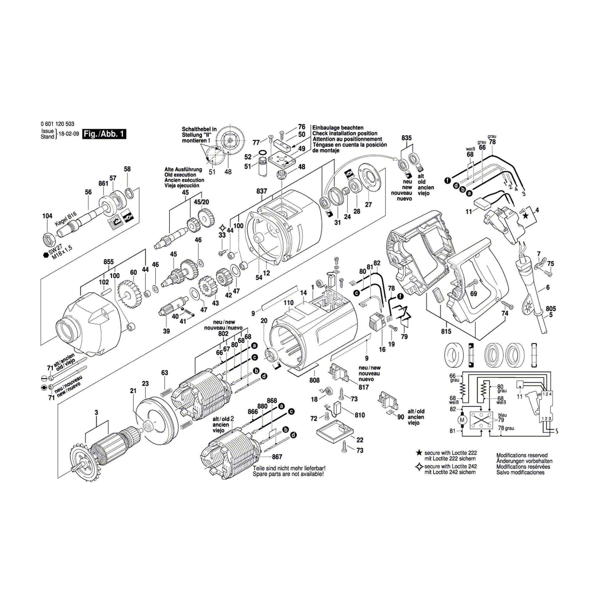Vue éclatée Bosch GBM16-2RE 0601120503 #01