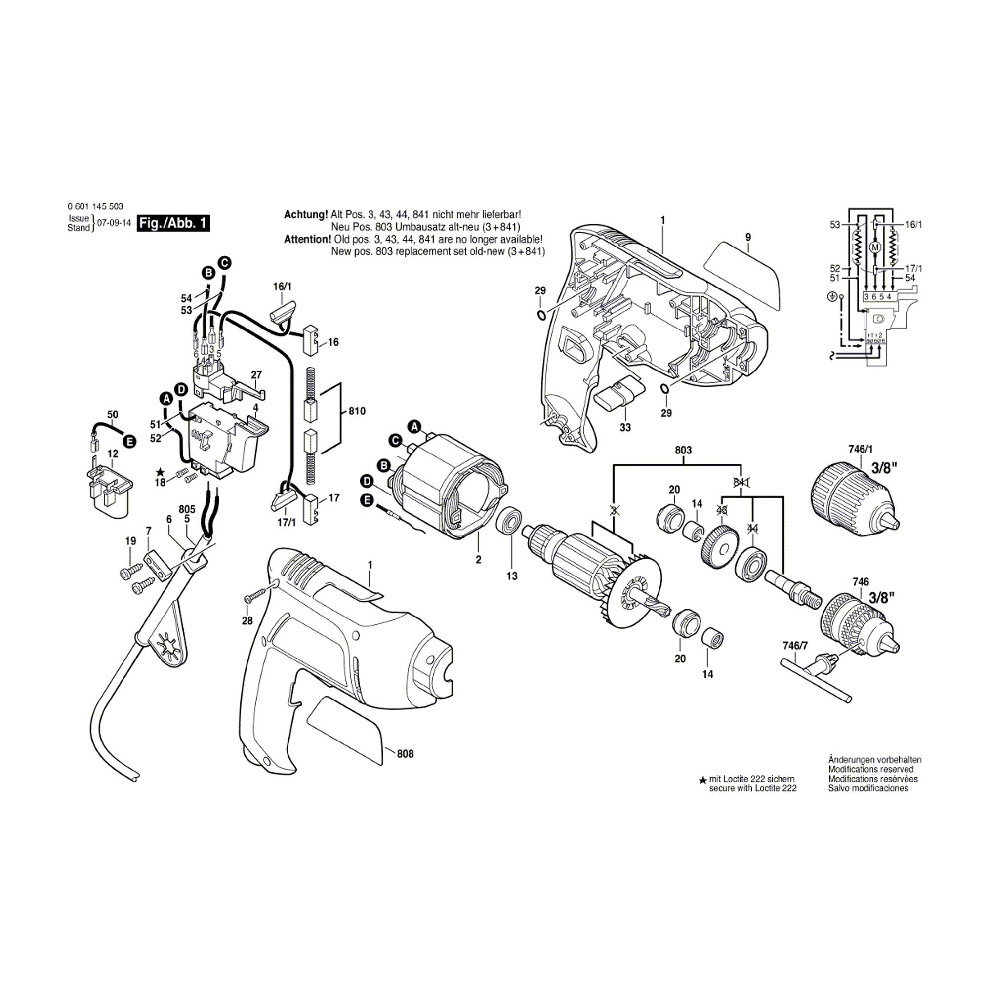Vue éclatée Bosch GBM6RE 0601145503 #01