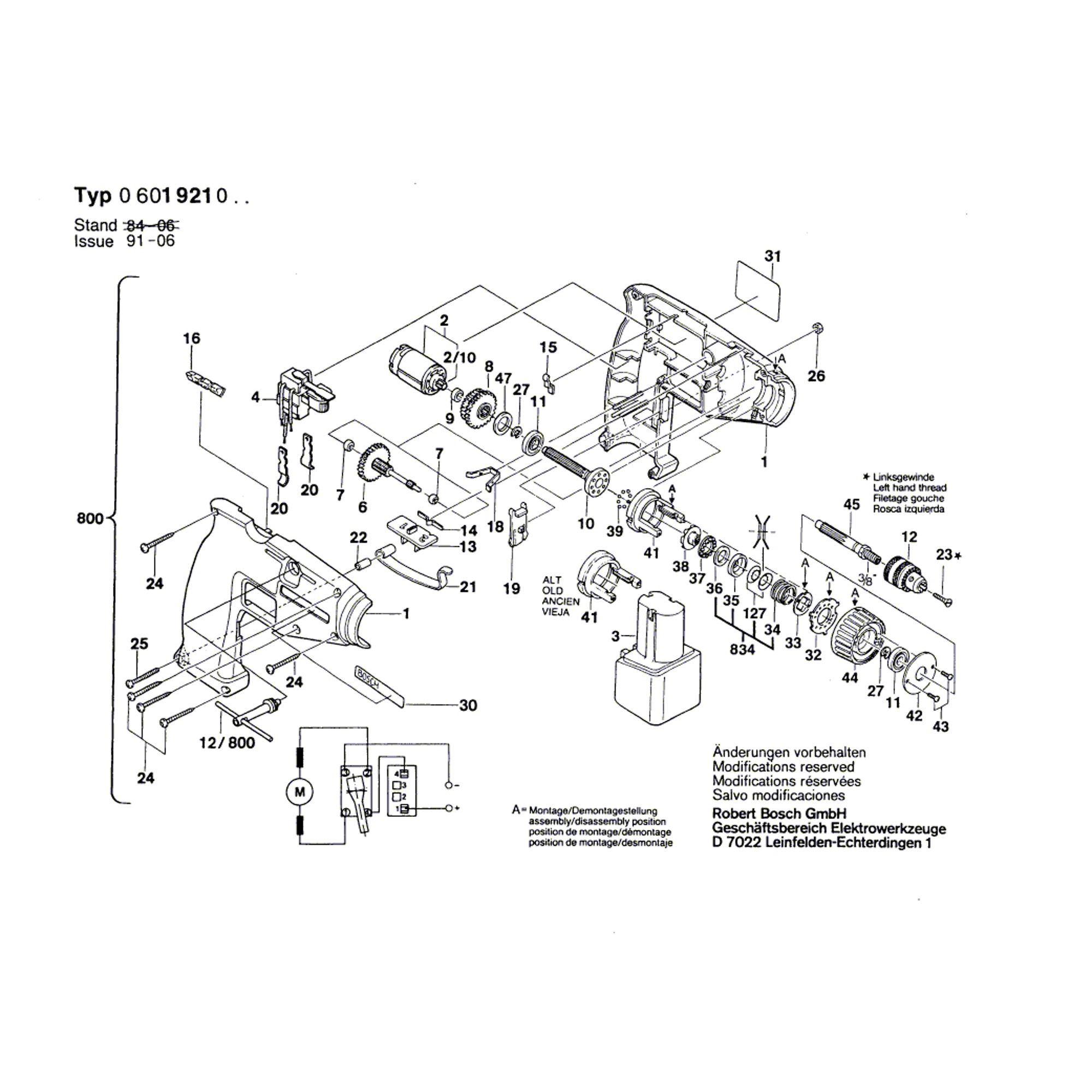 Vue éclatée Bosch GBR7,2V 0601921003 #01