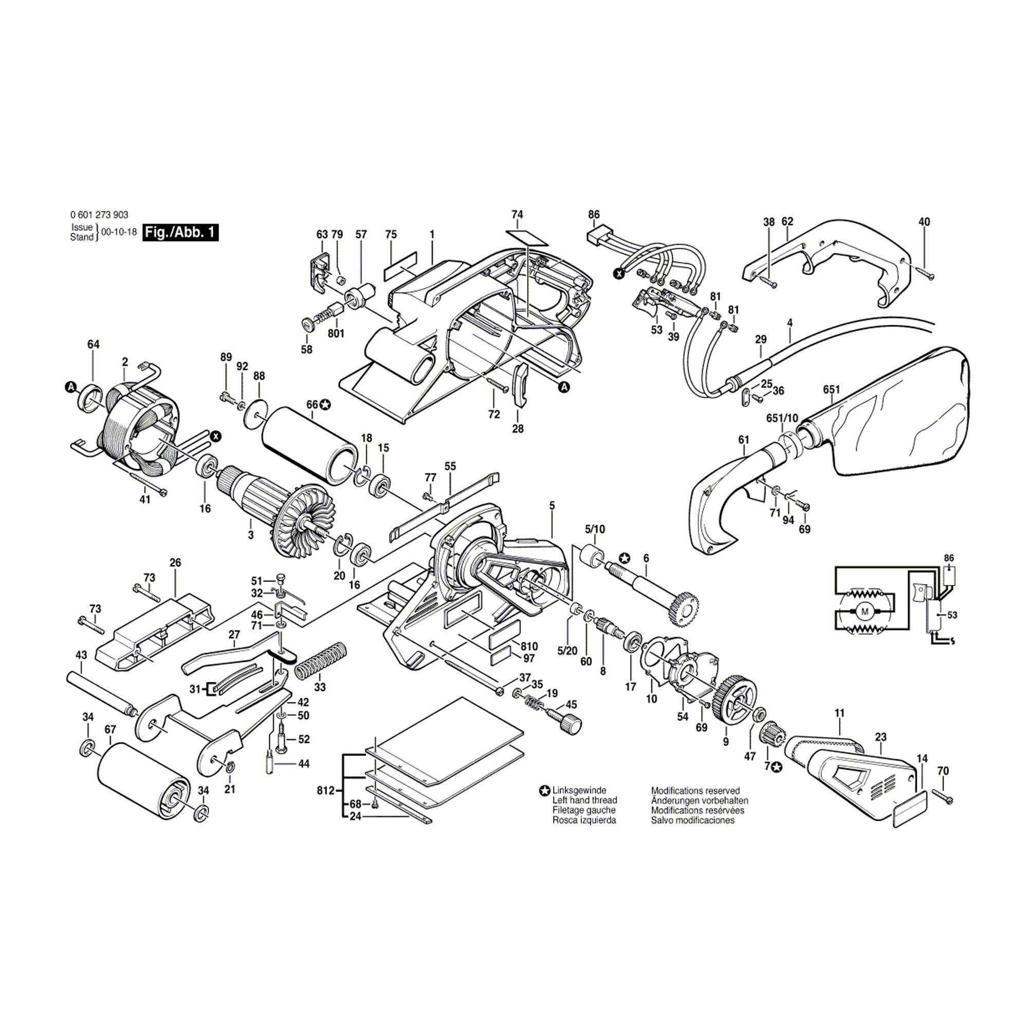Vue éclatée Bosch GBS100A 0601273903 #01