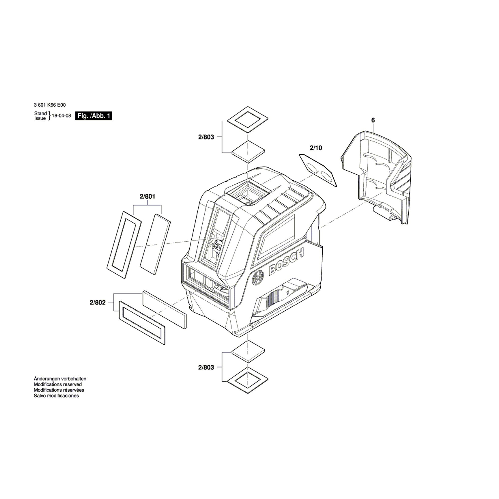 Vue éclatée Bosch GCL2-50 3601K66F00 #01