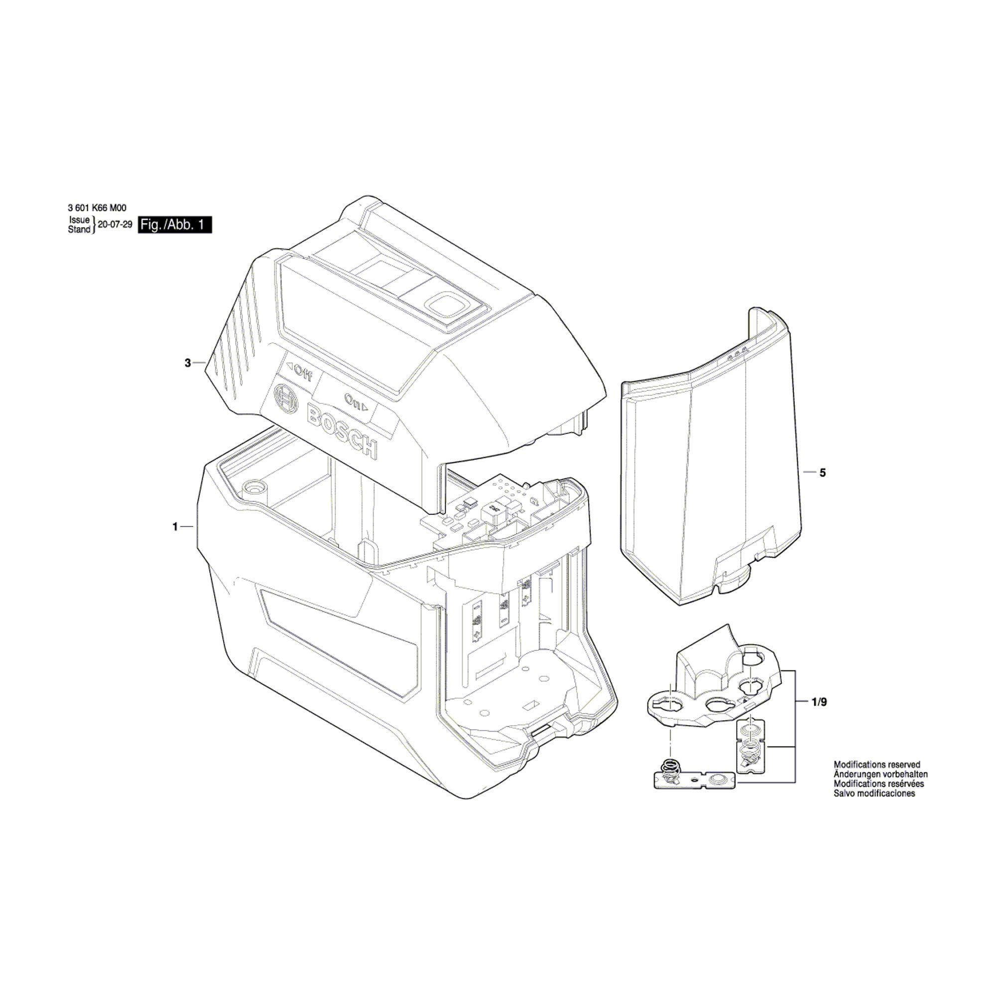 Vue éclatée Bosch GCL2-50G 3601K66M00 #01