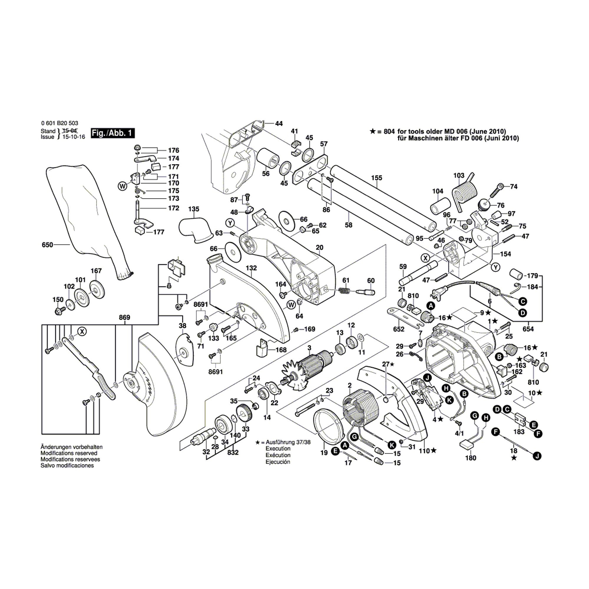 Vue éclatée Bosch GCM10S 0601B20503 #01