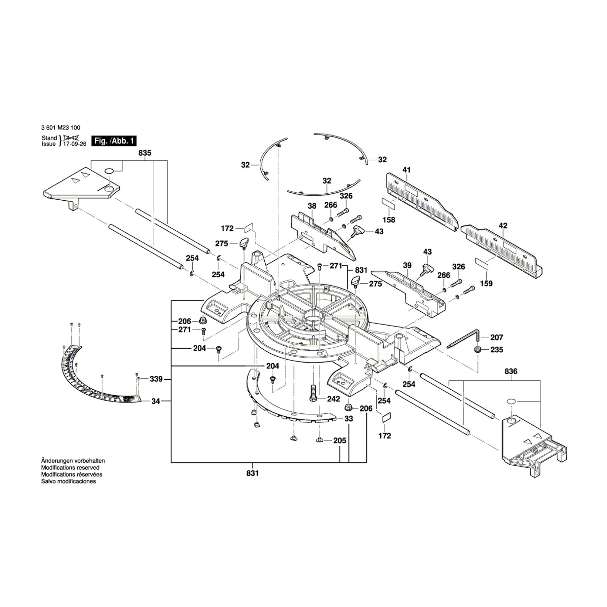 Vue éclatée Bosch GCM12SDE 3601M23100 #01