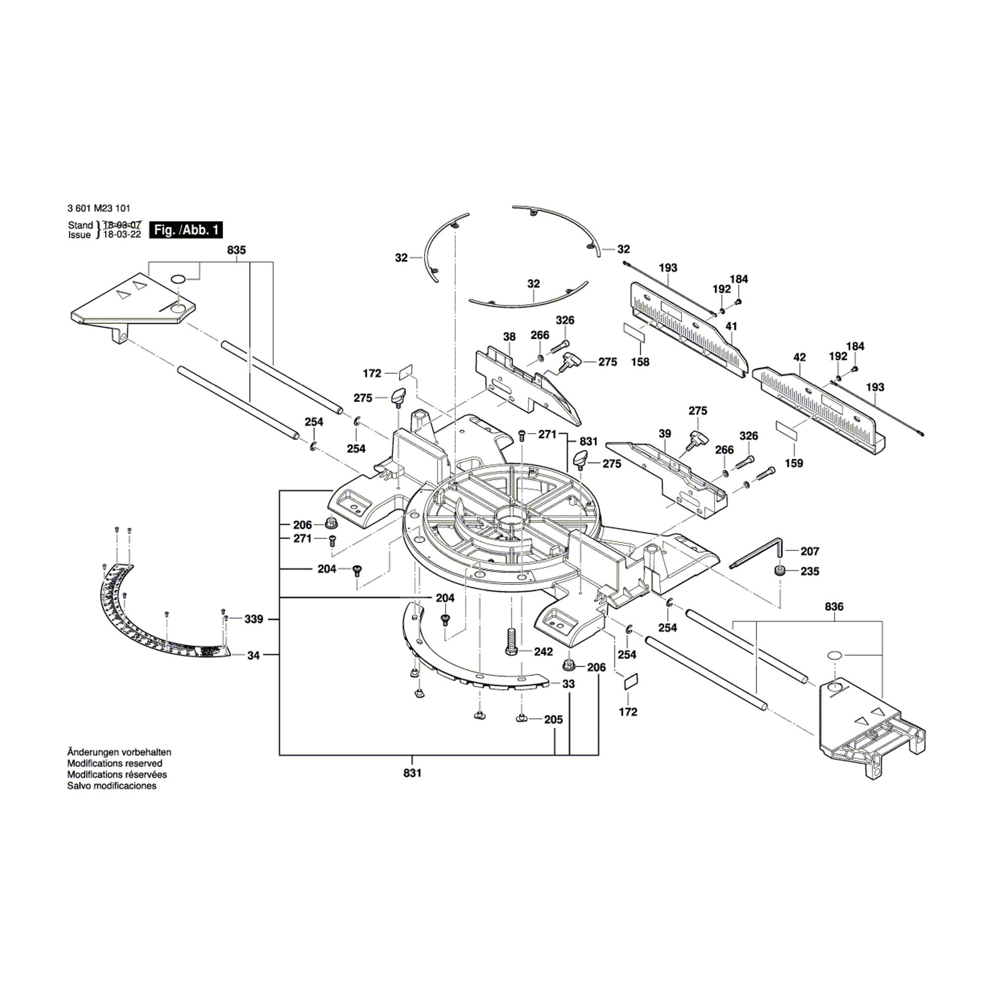 Vue éclatée Bosch GCM12SDE 3601M23101 #01