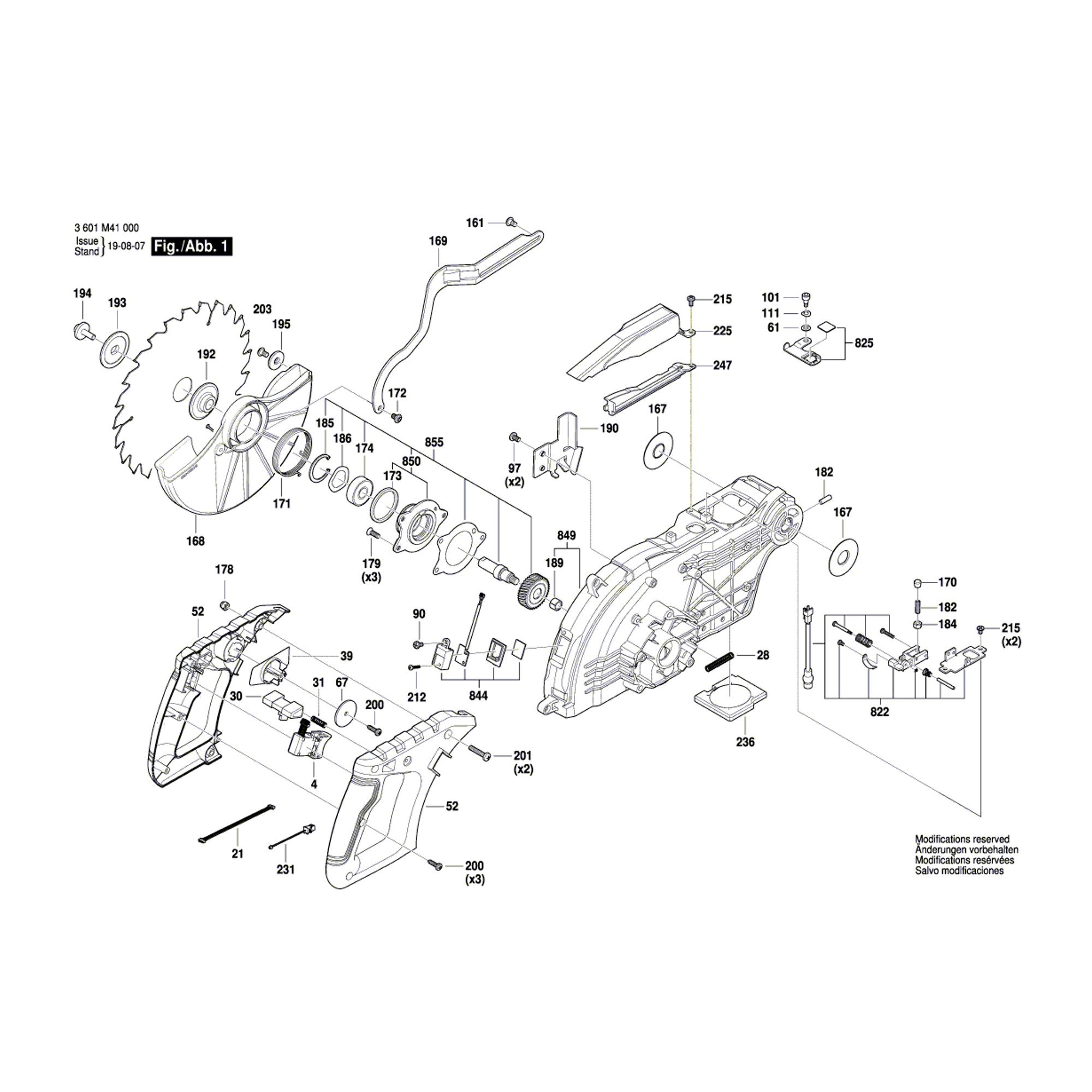 Vue éclatée Bosch GCM18V-216 3601M41000 #01
