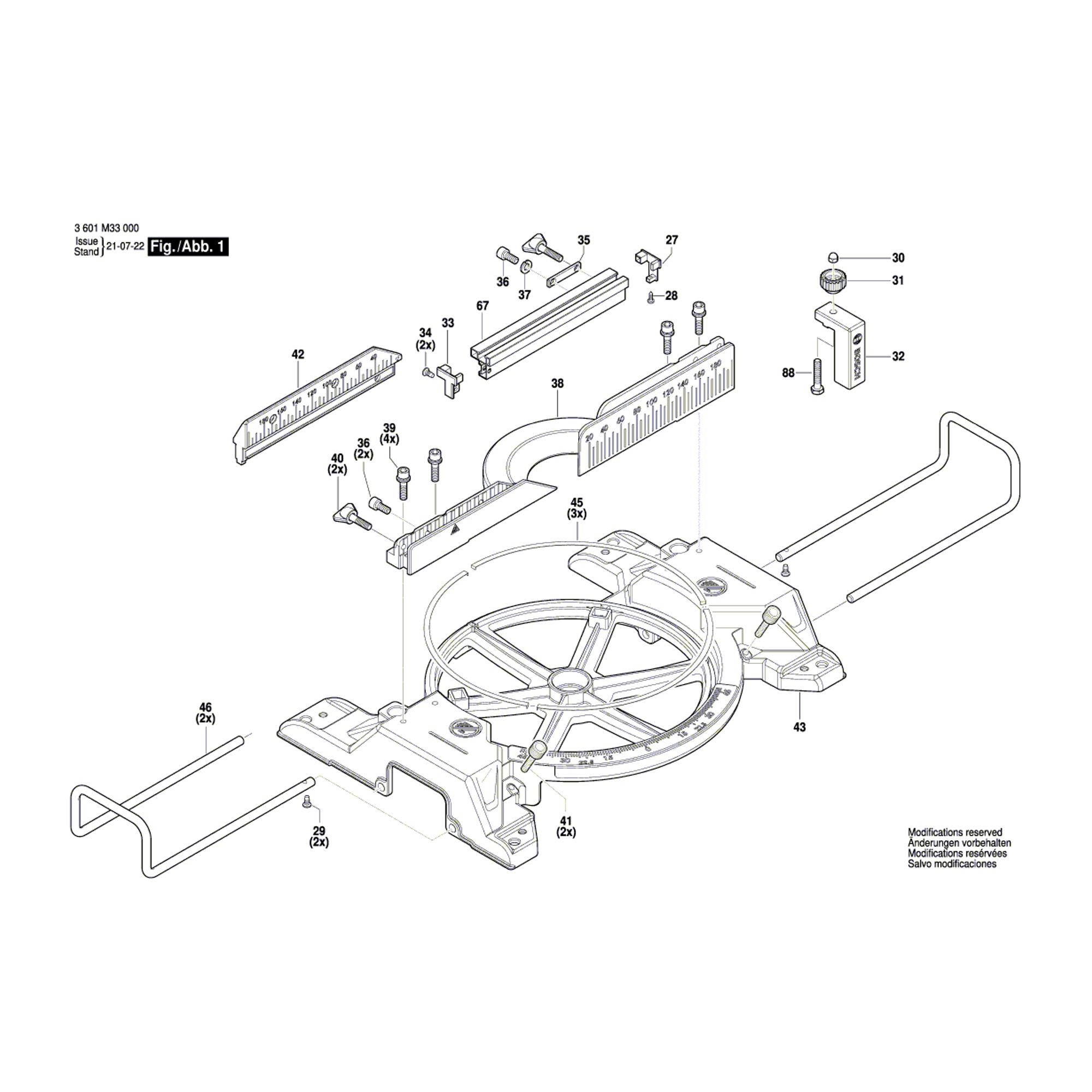 Vue éclatée Bosch GCM216 3601M33000 #01