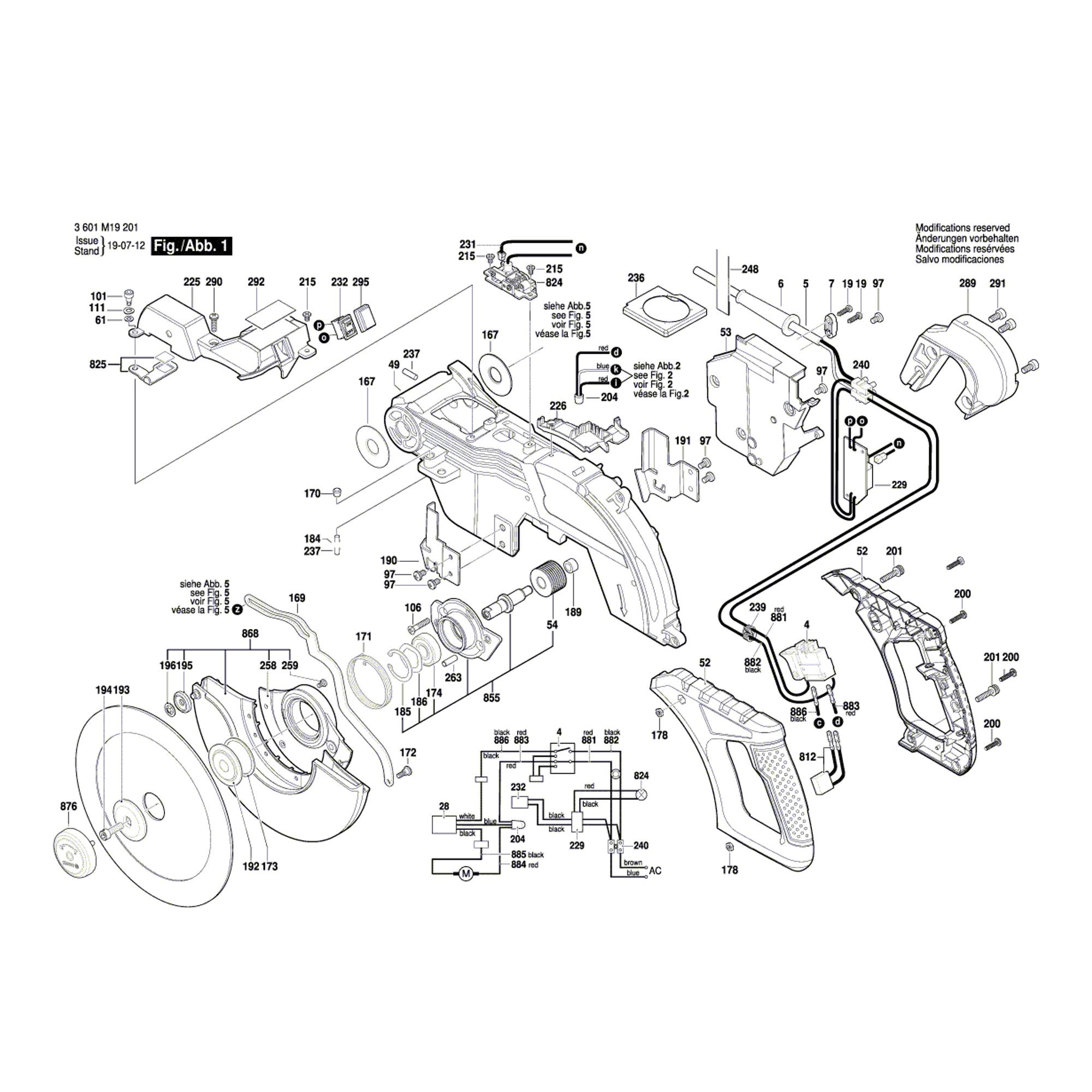 Vue éclatée Bosch GCM8SDE 3601M19201 #01