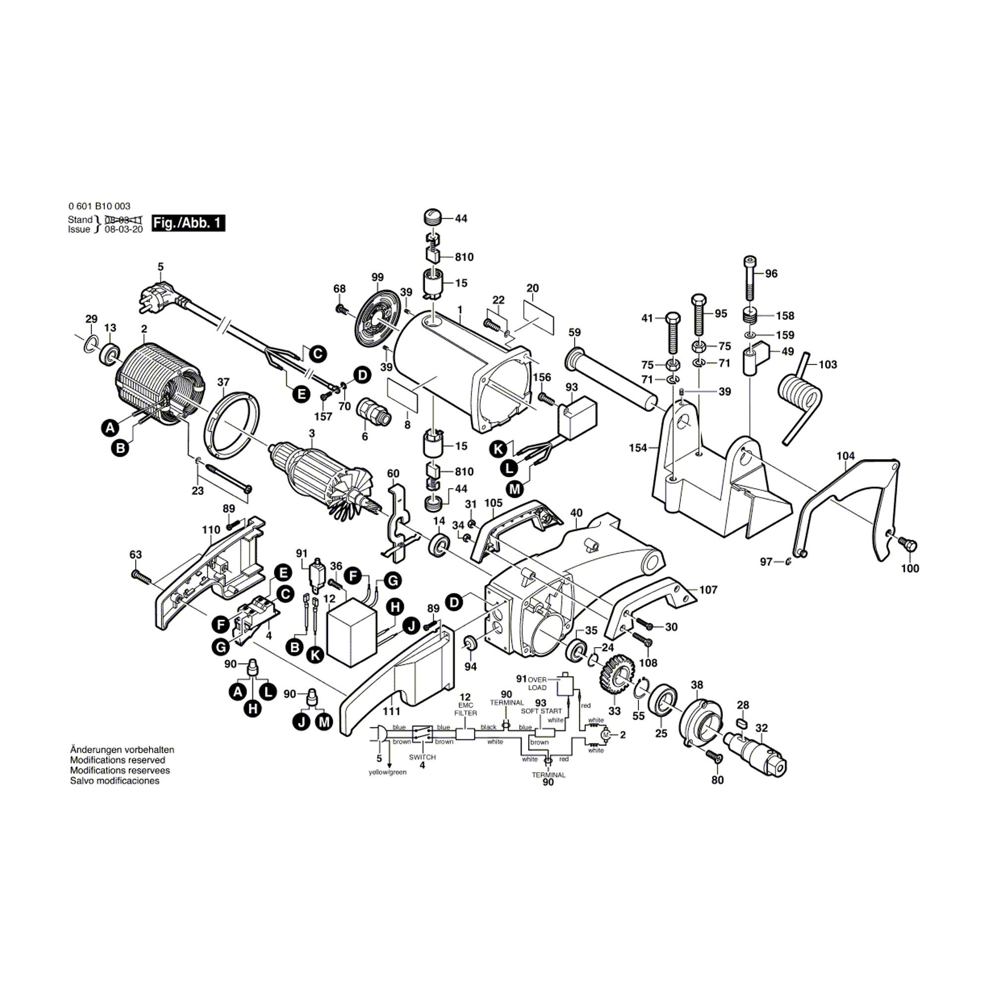 Vue éclatée Bosch GCO14-1 0601B10003 #01