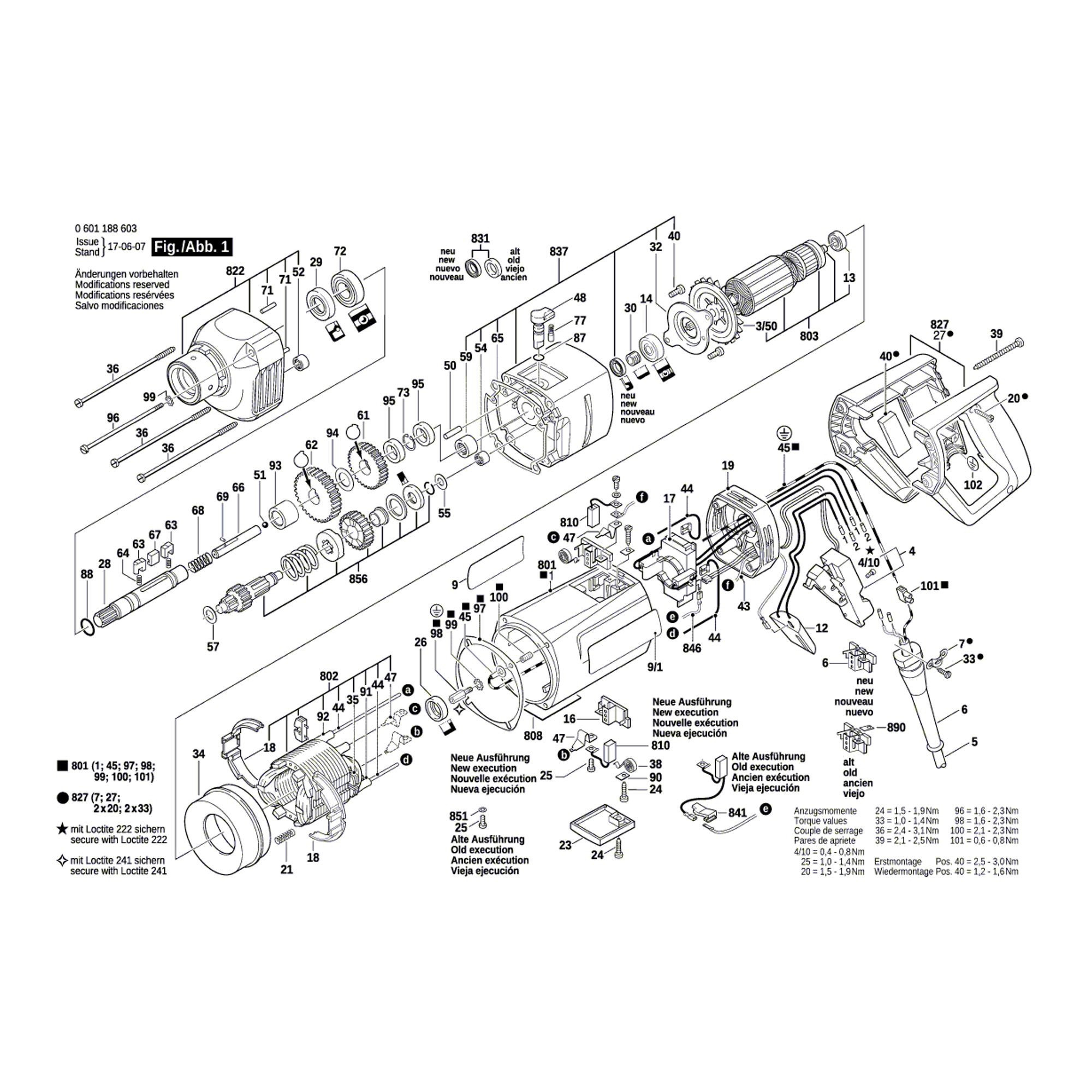 Vue éclatée Bosch GDB1600DE 0601188603 #01