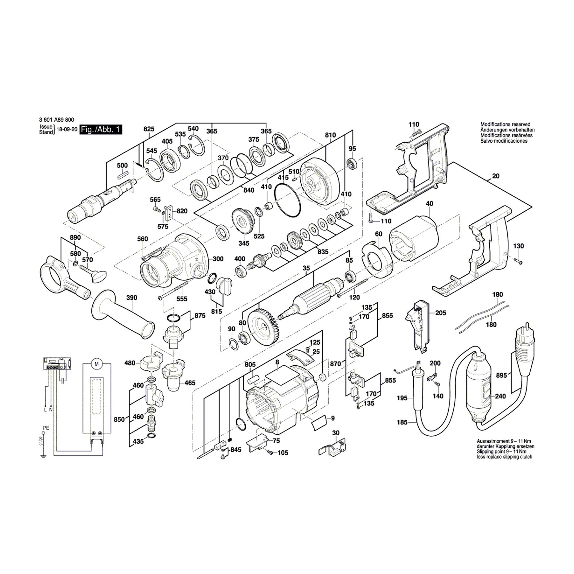 Vue éclatée Bosch GDB180WE 3601A89800 #01