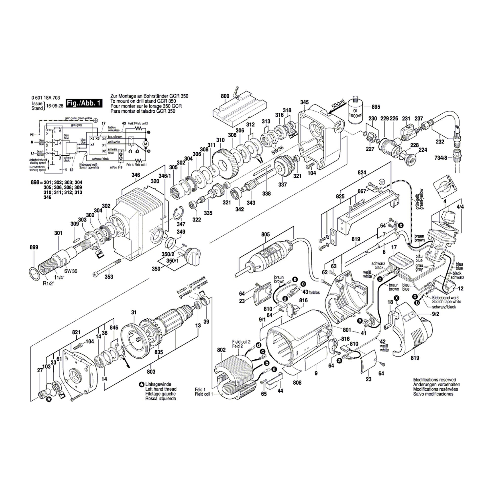 Vue éclatée Bosch GDB2200WE 060118A703 #01