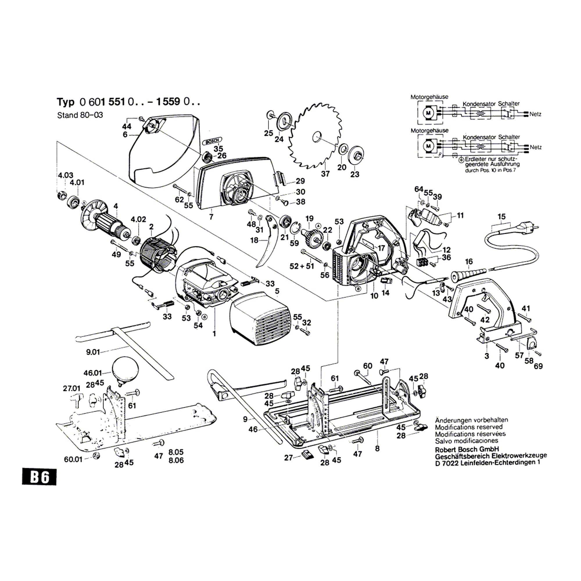 Vue éclatée Bosch GDC42 0601552001 #01