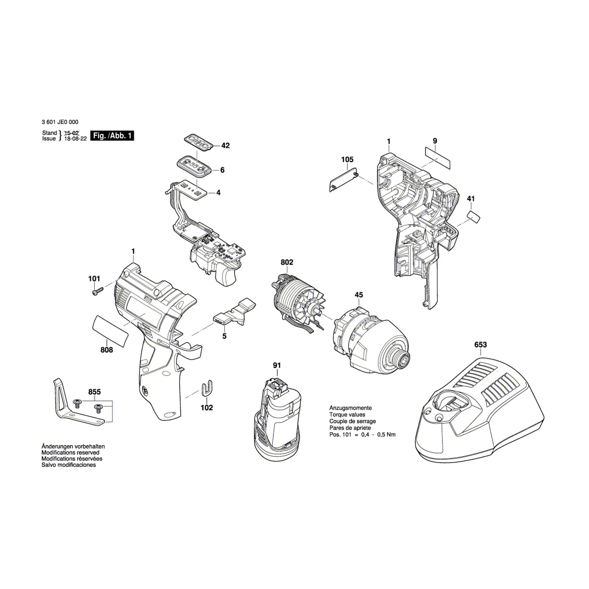 Vue éclatée Bosch GDR10,8V-EC 3601JE0000 #01