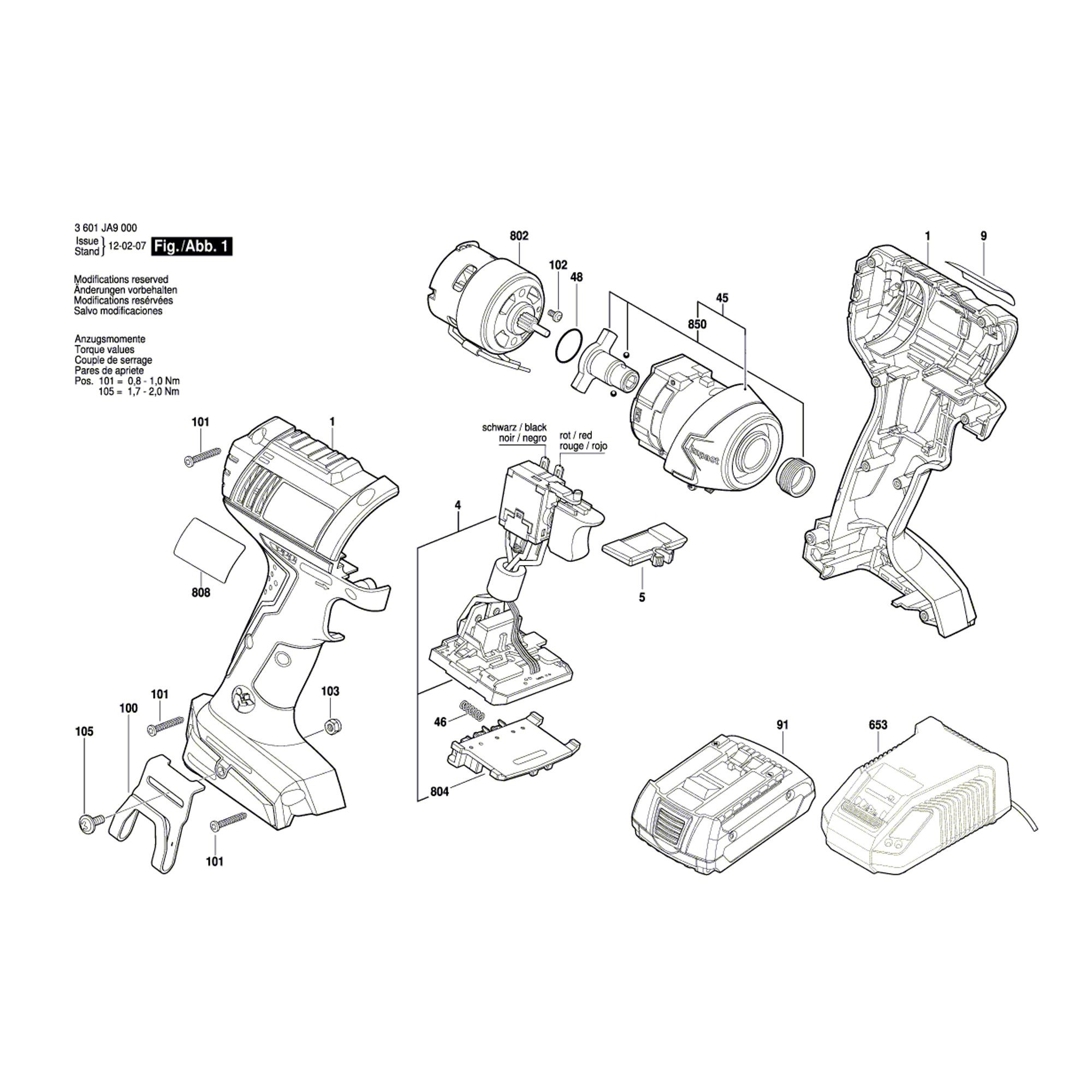 Vue éclatée Bosch GDR14,4-LI 3601JA9000 #01