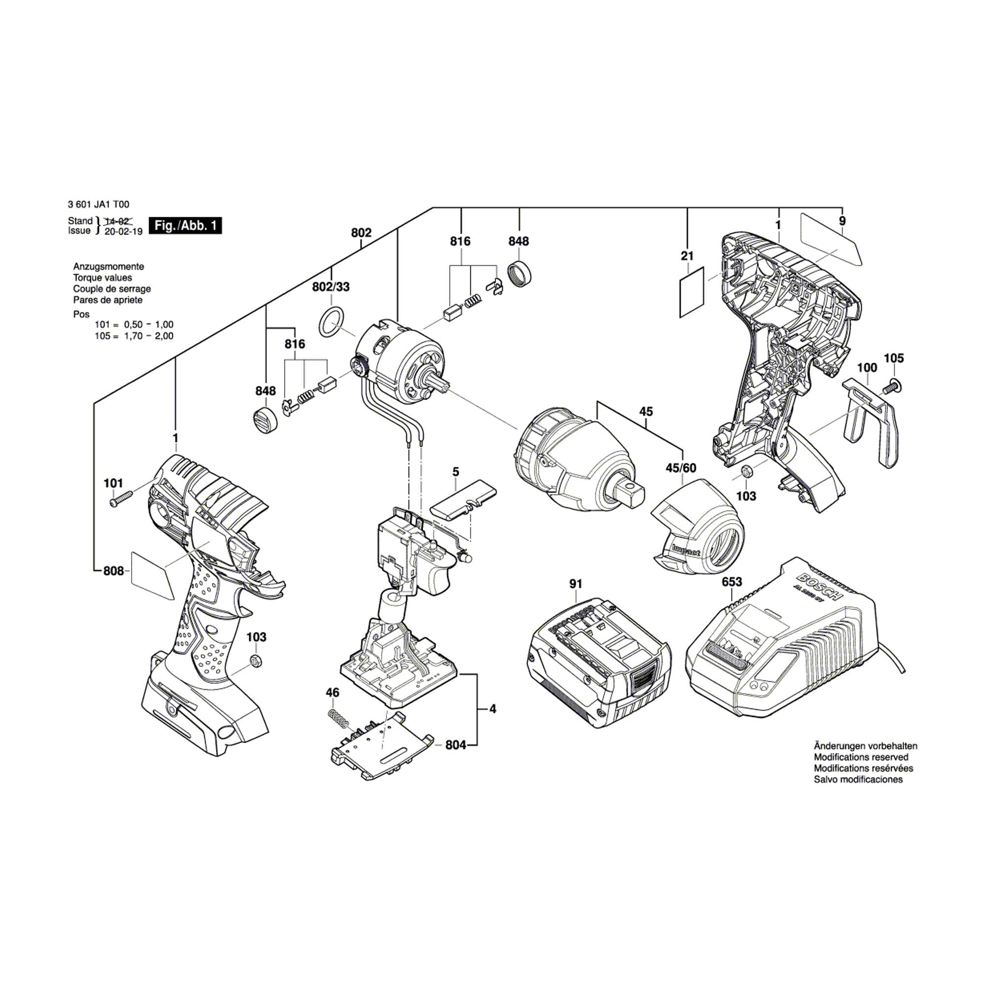 Vue éclatée Bosch GDS14,4V-LI 3601JA1T00 #01