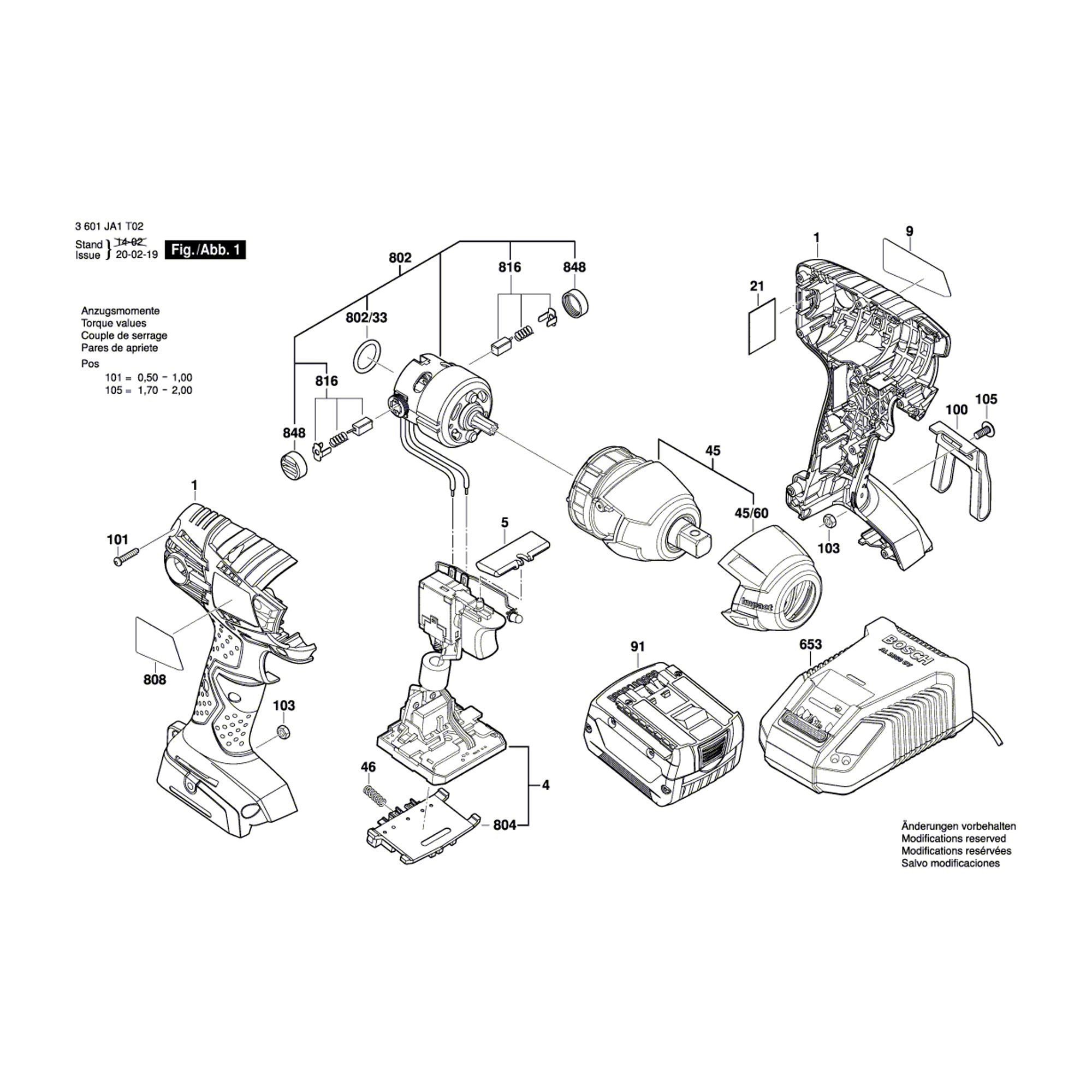 Vue éclatée Bosch GDS14,4V-LI 3601JA1T02 #01