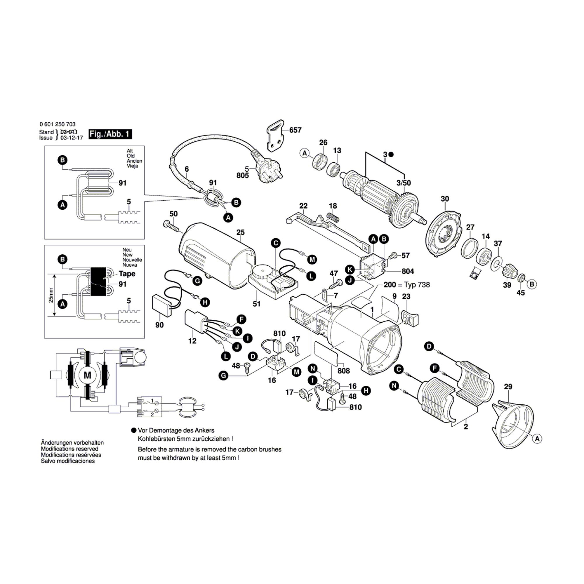 Vue éclatée Bosch GEX150TURBO 0601250703 #01