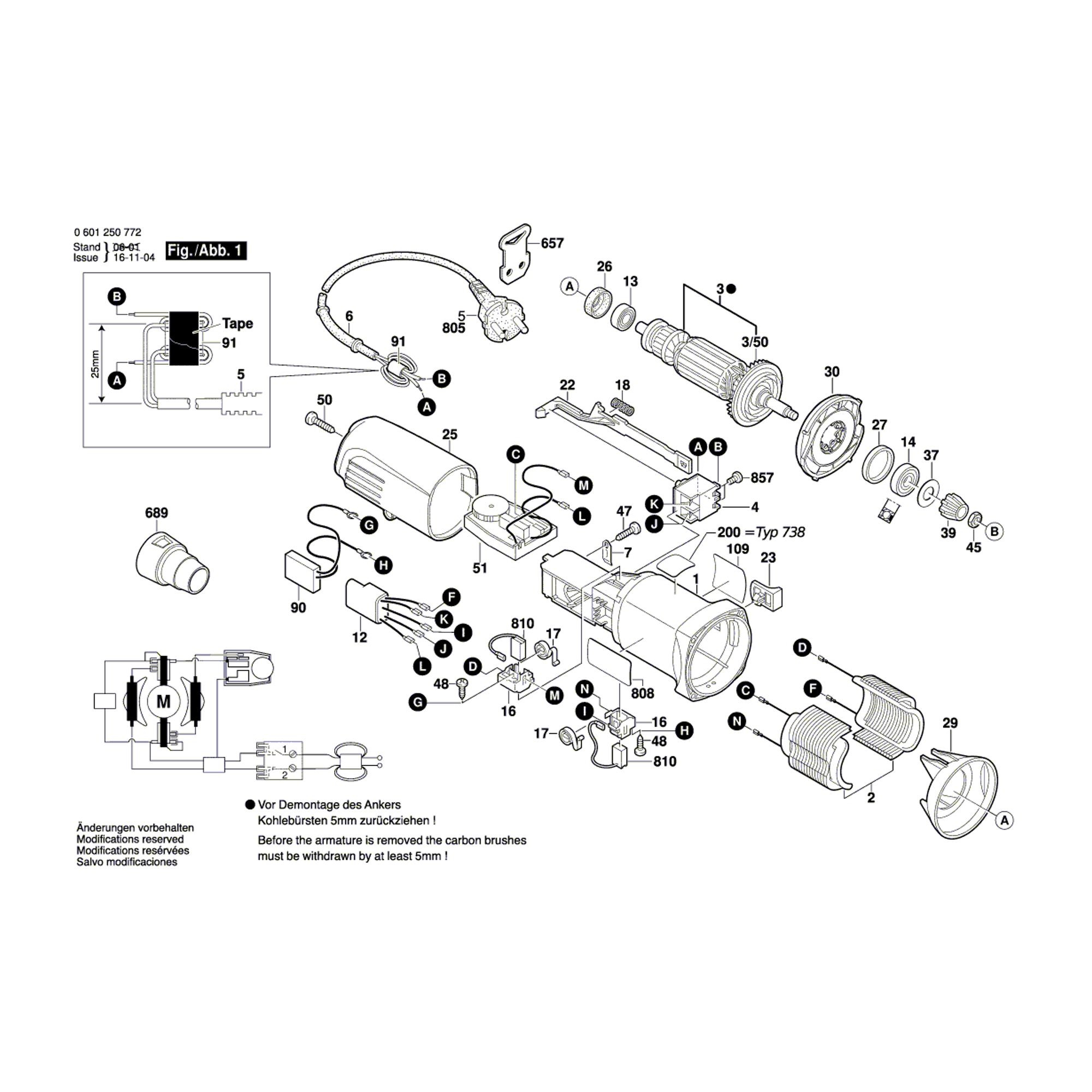 Vue éclatée Bosch GEX150TURBO 0601250772 #01
