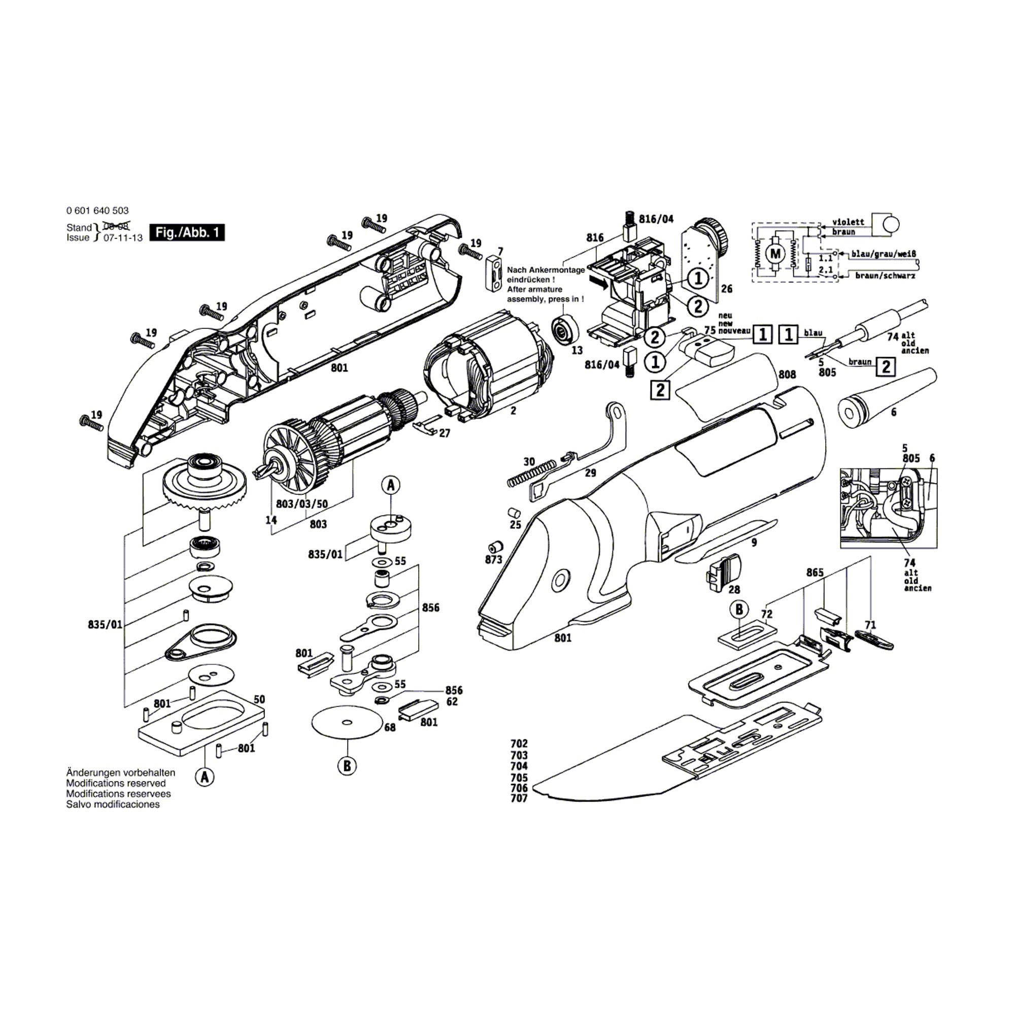 Vue éclatée Bosch GFS350E 0601640503 #01